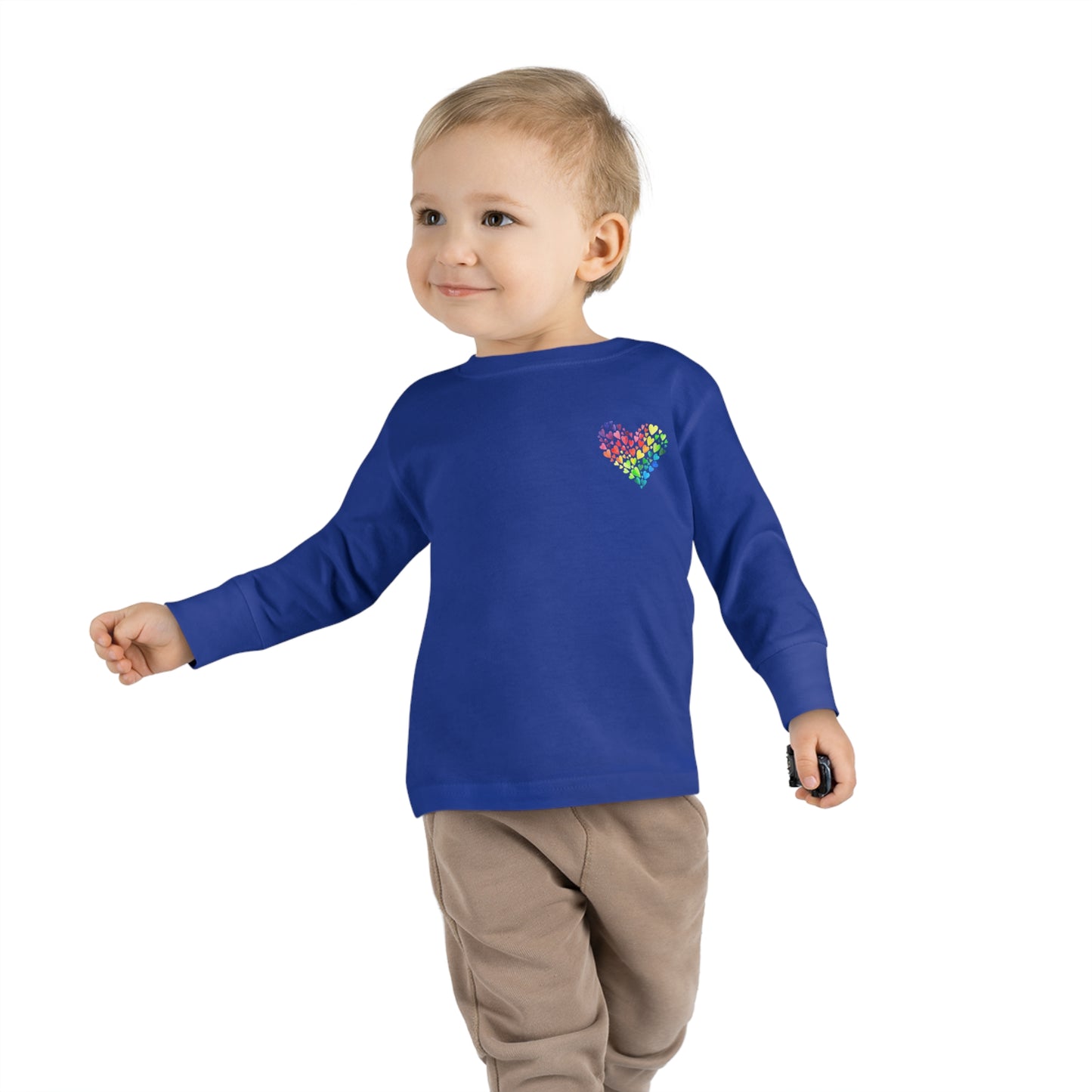 Rainbow Heart Toddler Long Sleeve-shirt