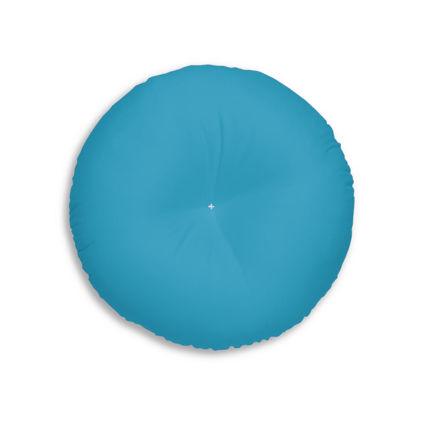 Turquoise Heart Tufted Floor Pillow, Round