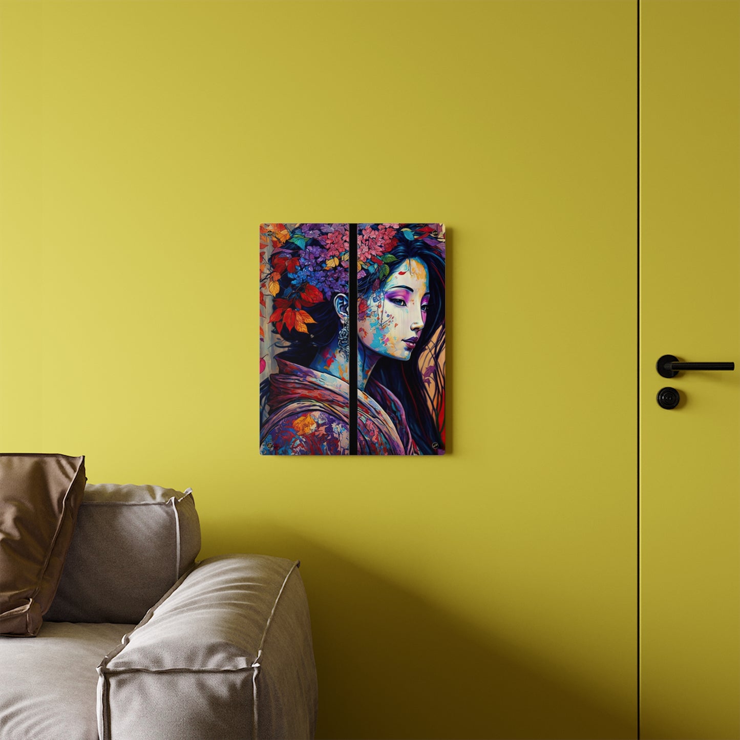 Flowerful Asian Lady Acrylic Wall Art Panels