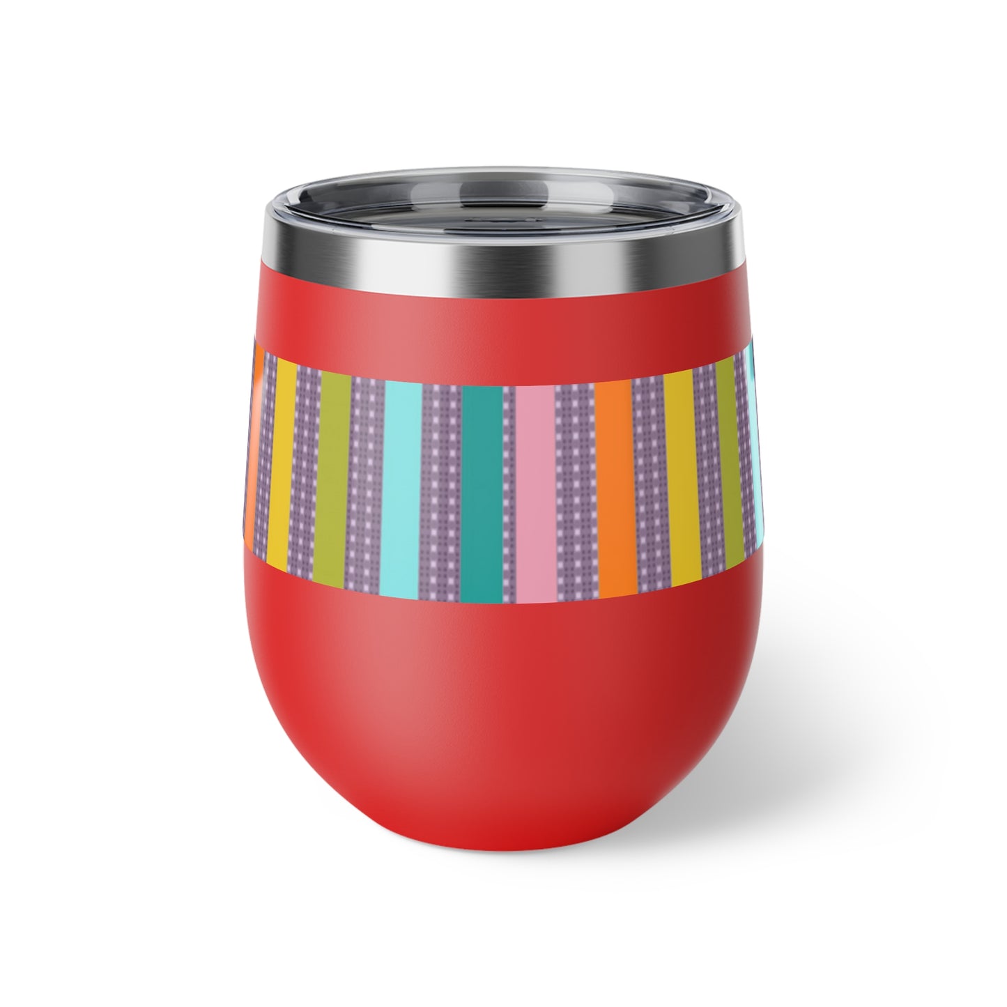 Coloured Candy Stripe Copper Vacuum Insulated Cup Vacuum Insulated Cup, 12oz