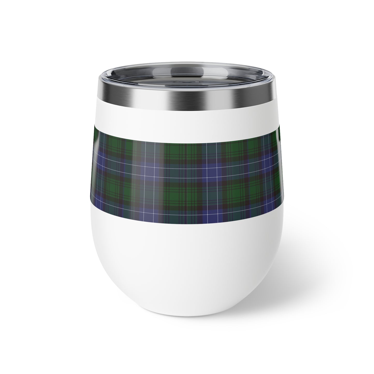 Blue Tartan Copper Vacuum Insulated Cup, 12oz