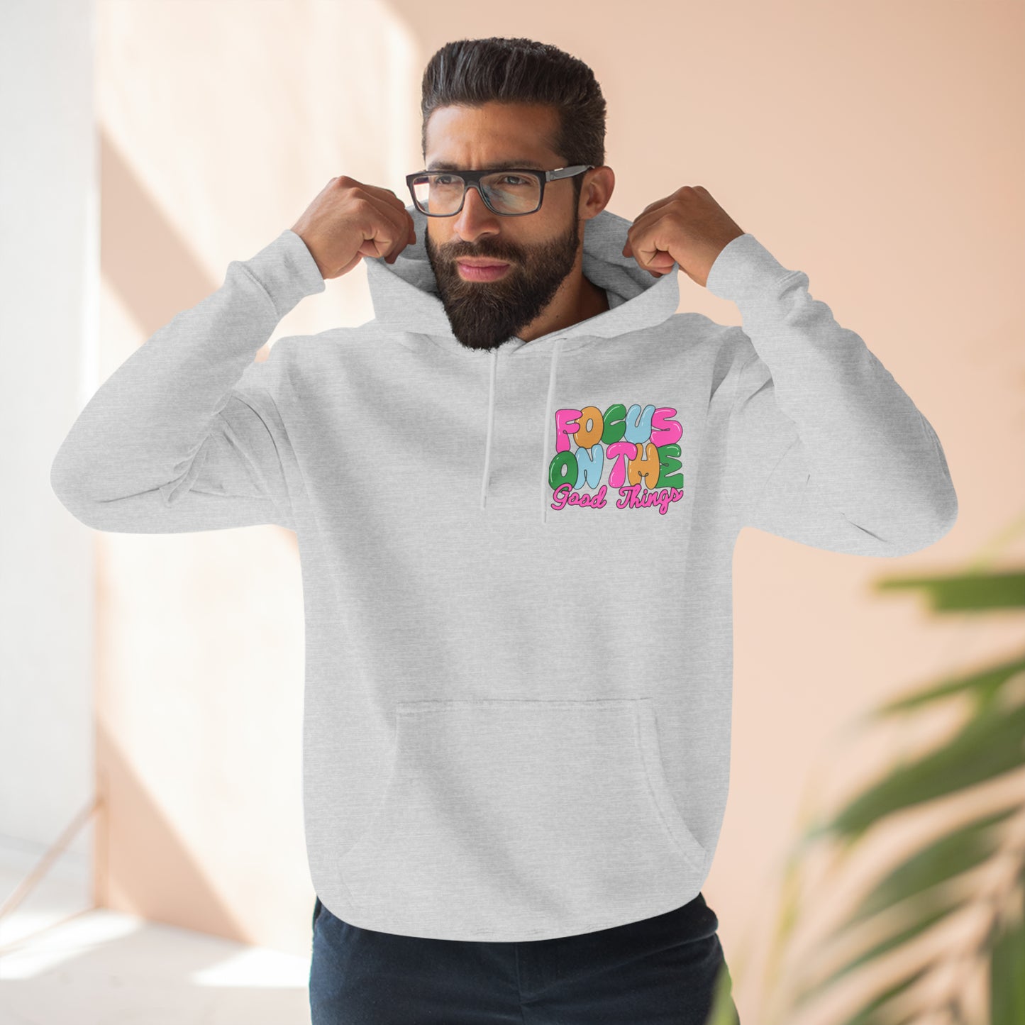 Focus On the Good Three-Panel Fleece Hoodie