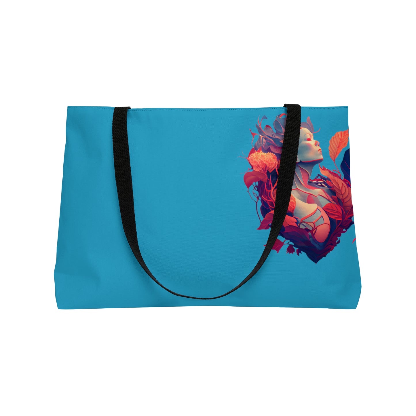 Lady of Hearts in Turquoise Weekender Tote Bag