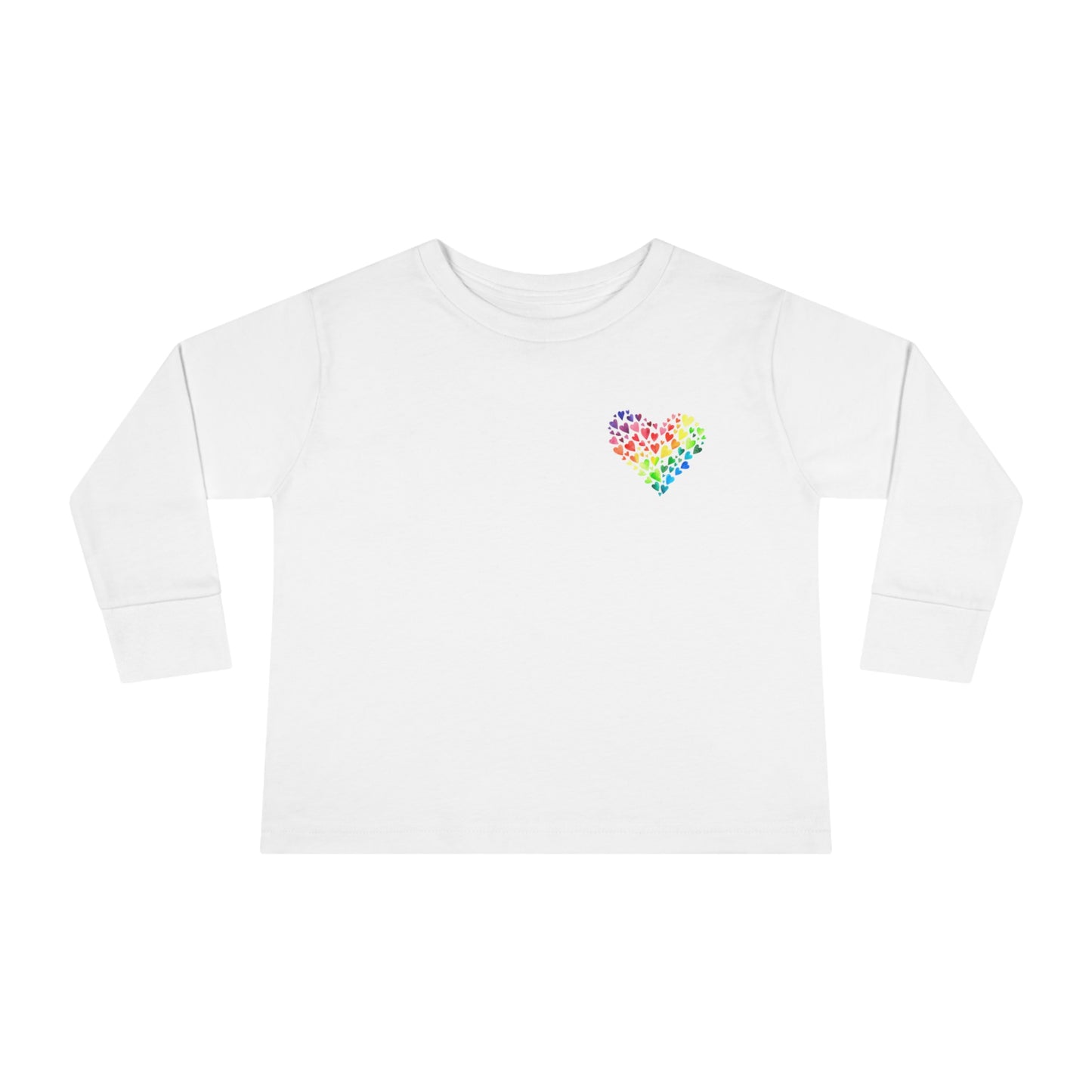 Rainbow Heart Toddler Long Sleeve-shirt