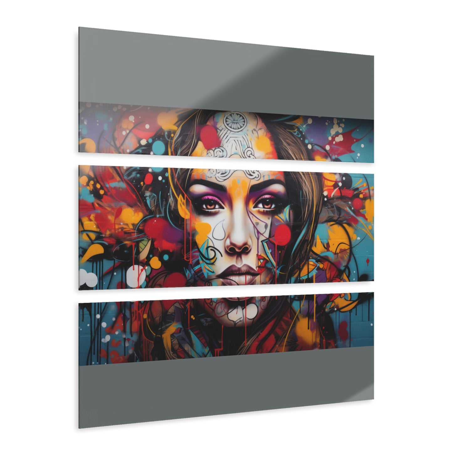 Wall Art, Lady Maxtrix in Grey Acrylic Print.