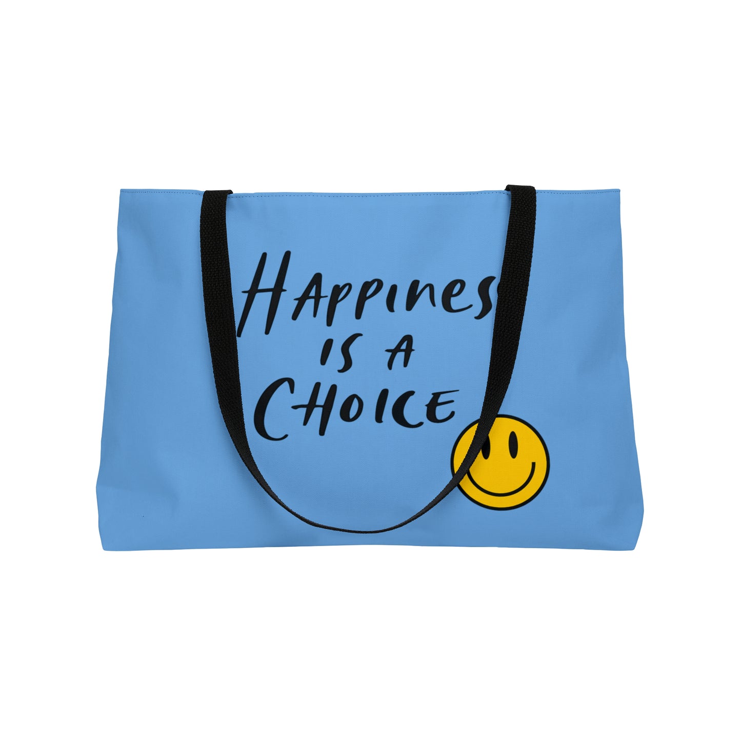 Blue Weekender Tote Bag, Happiness Tote Bag