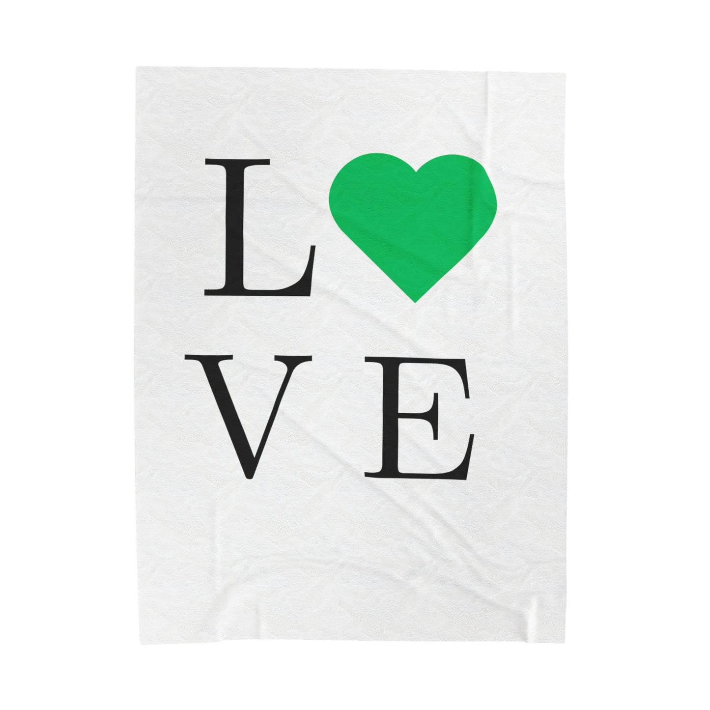 Green  Love Heart Velveteen Plush Blanket