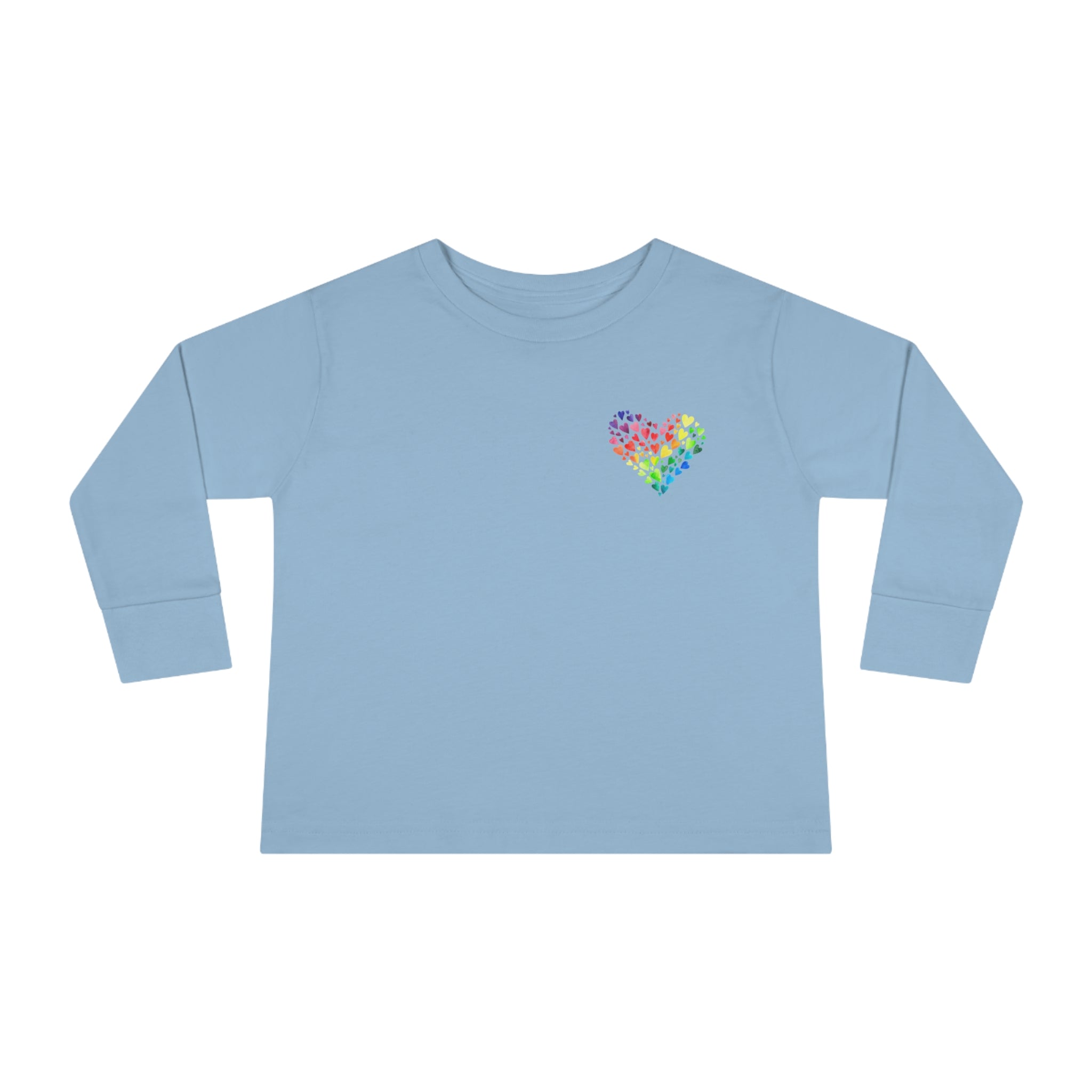 Rainbow Heart Toddler Long Sleeve-shirt