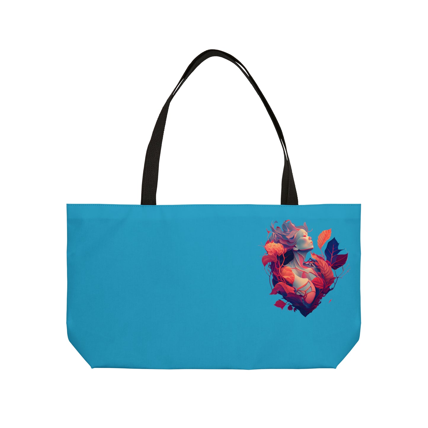 Lady of Hearts in Turquoise Weekender Tote Bag