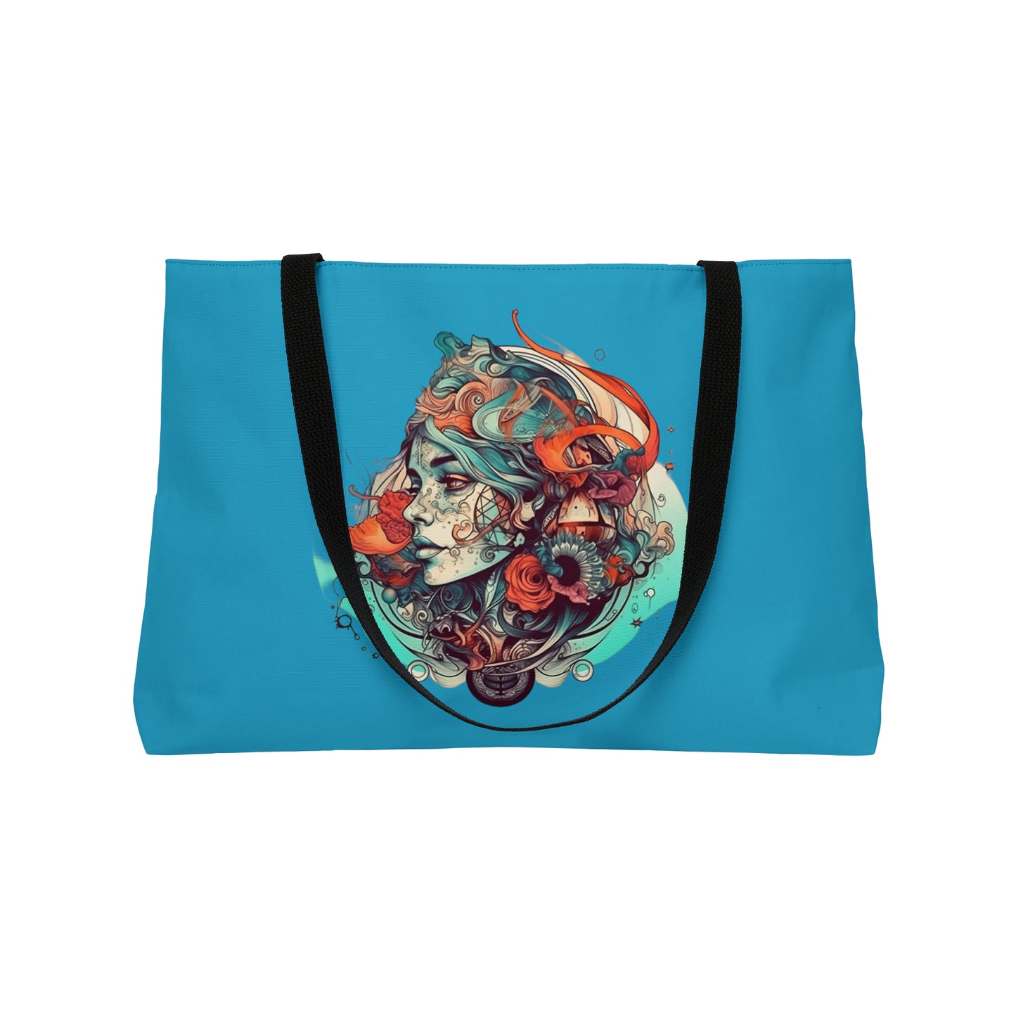 Lady Lady Turquoise  Women's Weekender Tote Bag