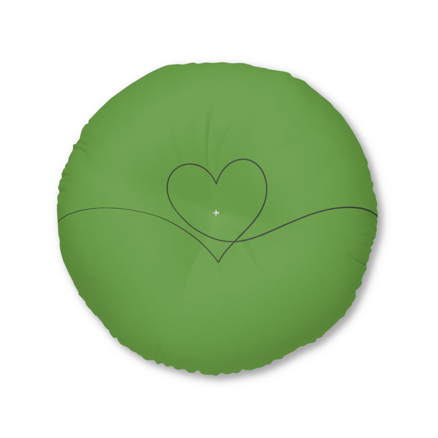 Peridot Heart Tufted Floor Pillow, Round