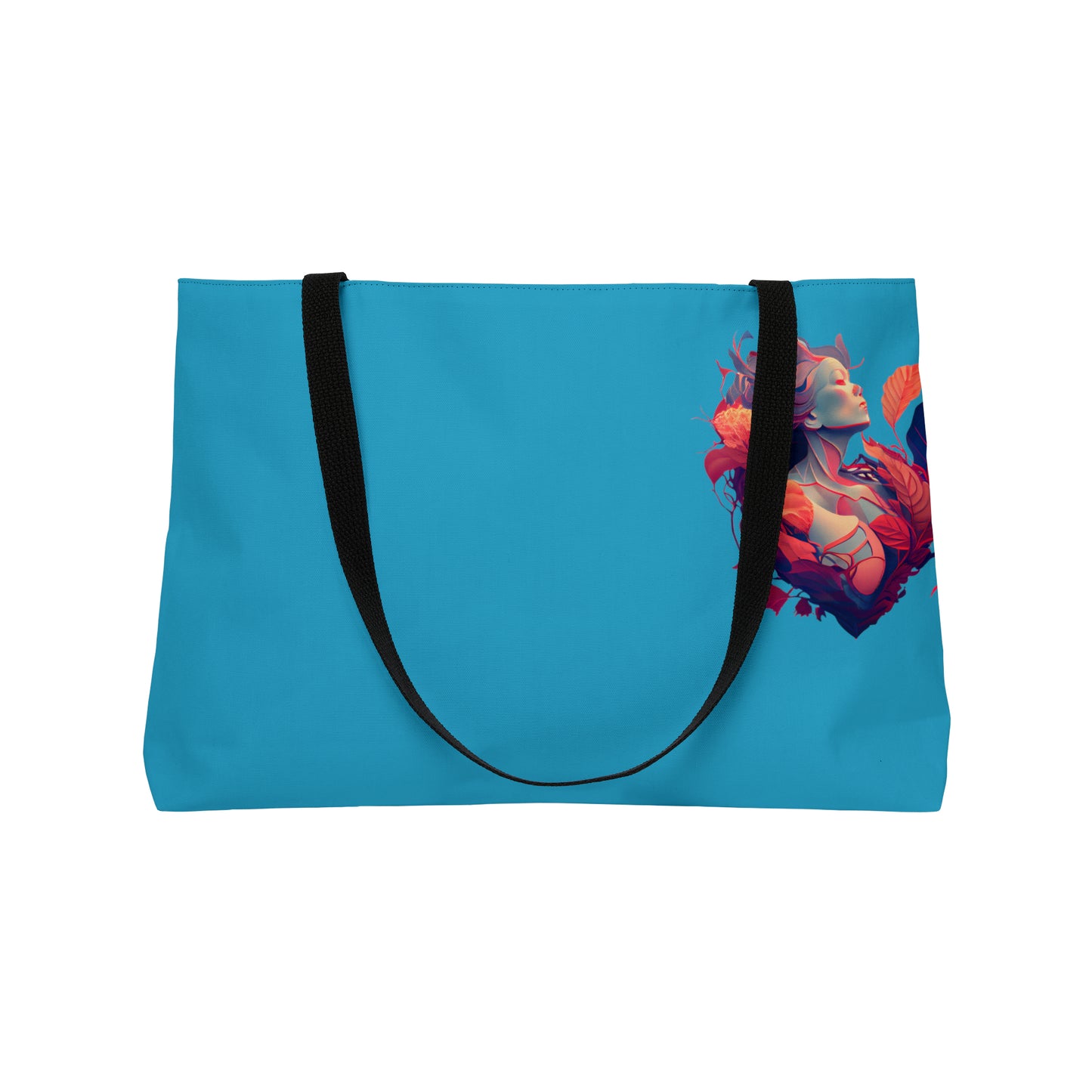 Lady of Hearts in Turquoise Weekender Tote Bag