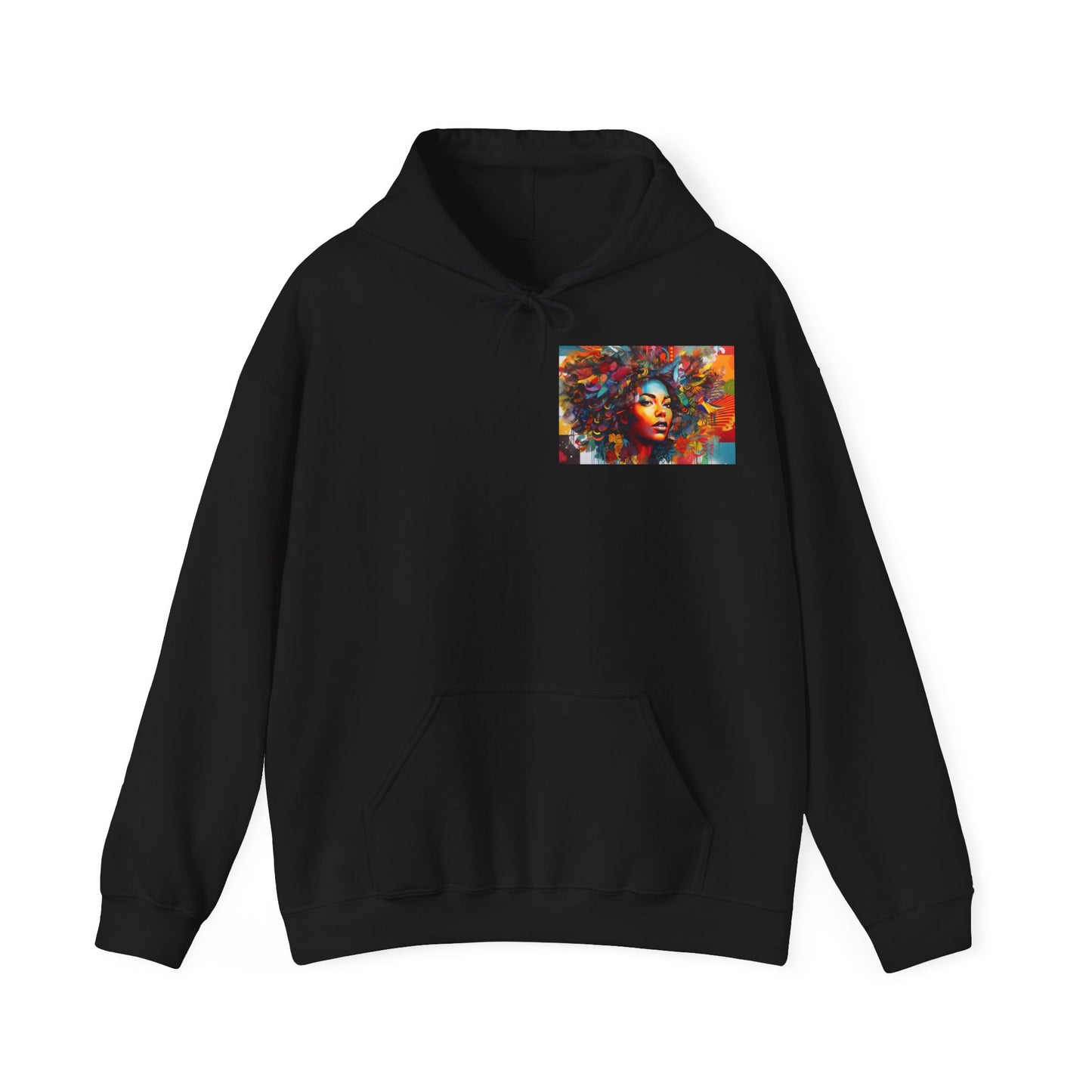 Psychedelic Black Lady  Sweatshirt Unisex Heavy Blend™ Hooded Sweatshirt