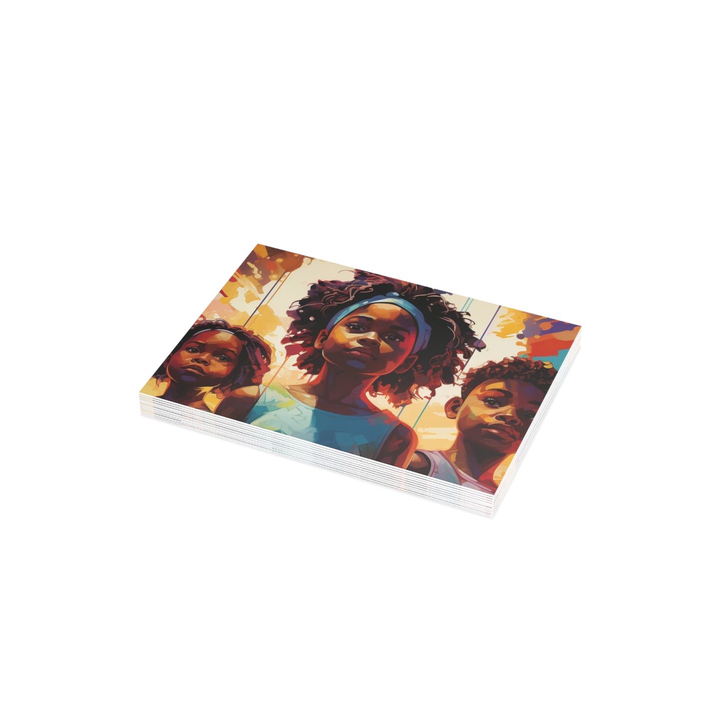 Black Lives Trilogy Children Colourful Postcards and Envelopes