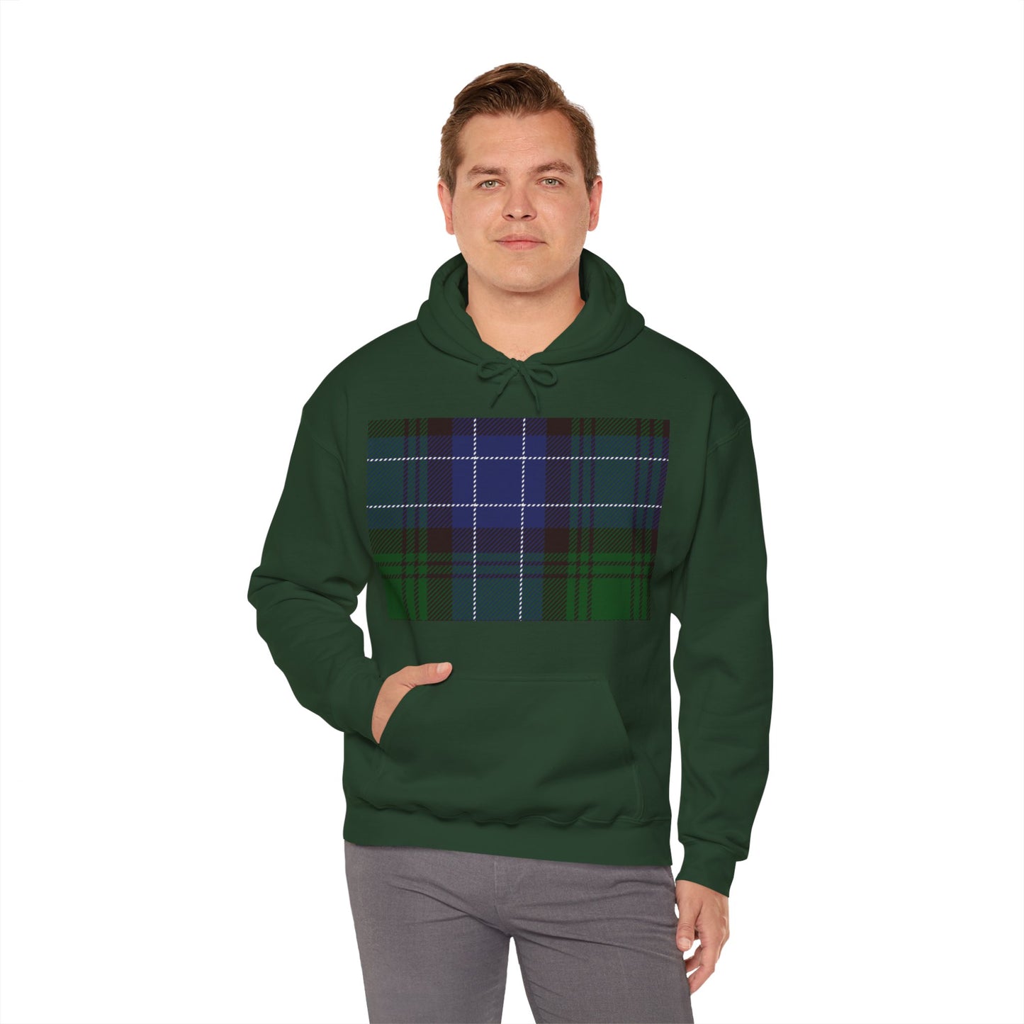 Blue Tartan Style Hoodie Unisex Heavy Blend™ Hooded Sweatshirt