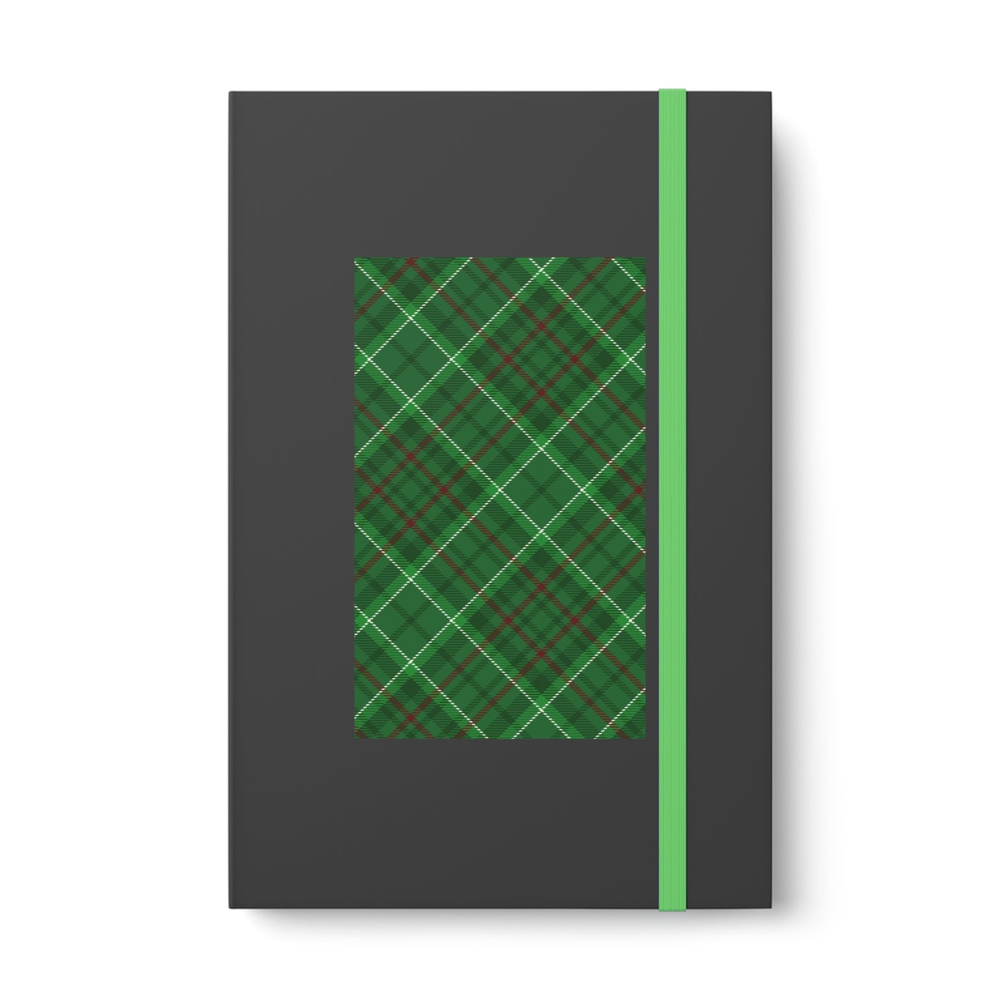 Green Diamond Shaped Tartan Contrast Notebook - Ruled