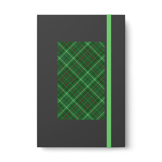 Green Diamond Shaped Tartan Contrast Notebook - Ruled