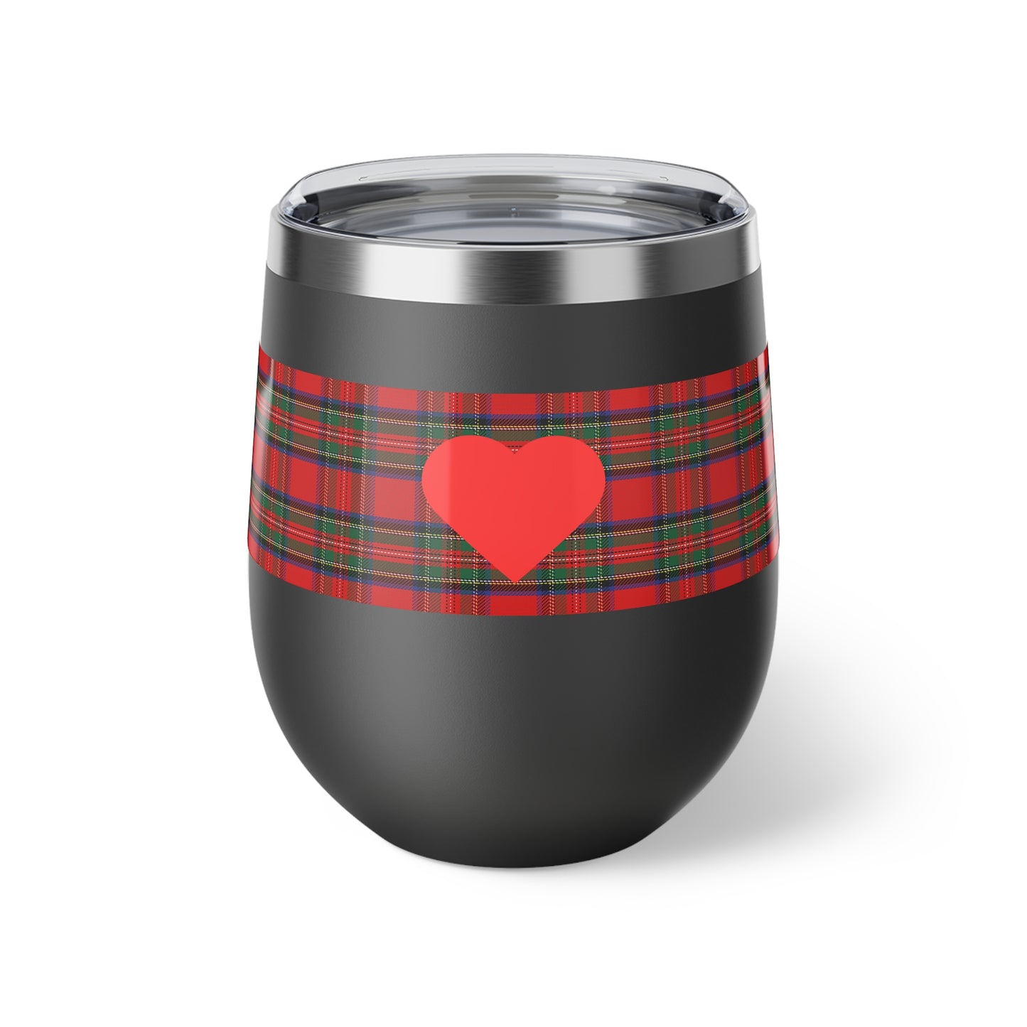 Red Heart Tartan Vacuum Insulated Cup, 12oz