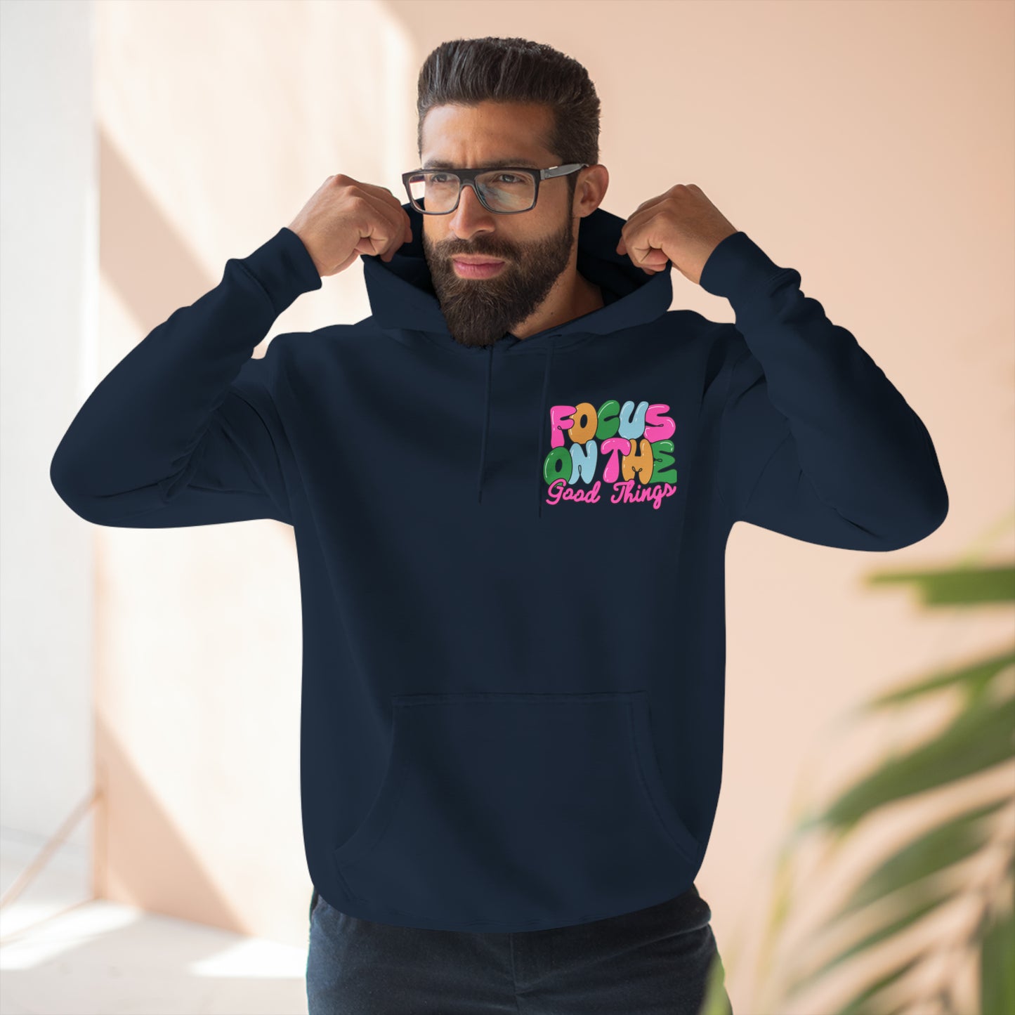 Focus On the Good Three-Panel Fleece Hoodie