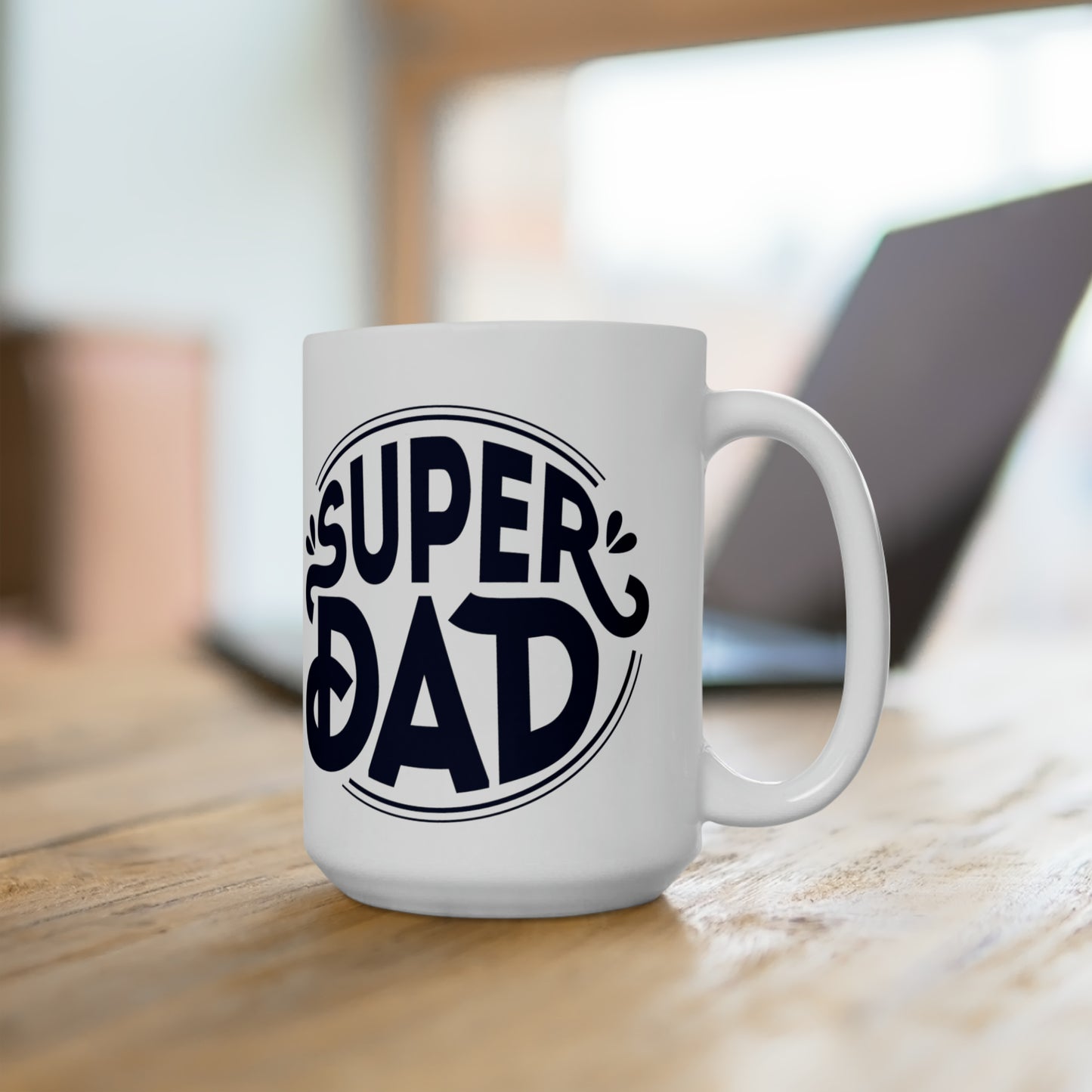 Superdad White and Black Ceramic Mug 15oz