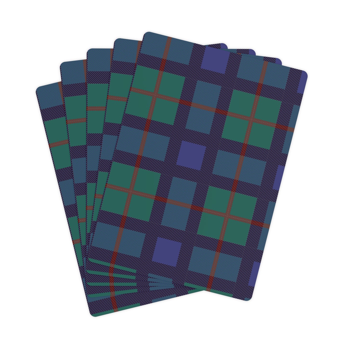 Blue Tartan Poker Cards