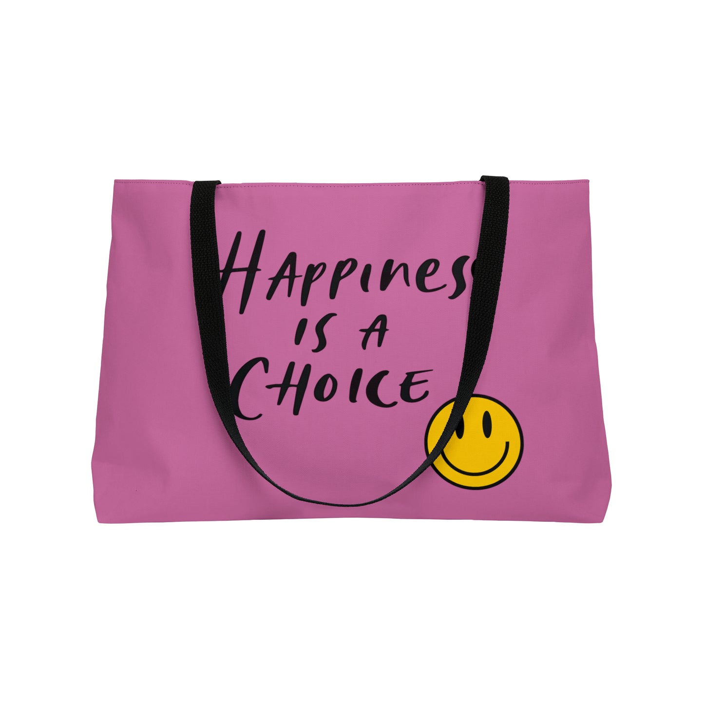 Pink Weekender  Be Happy Tote Bag