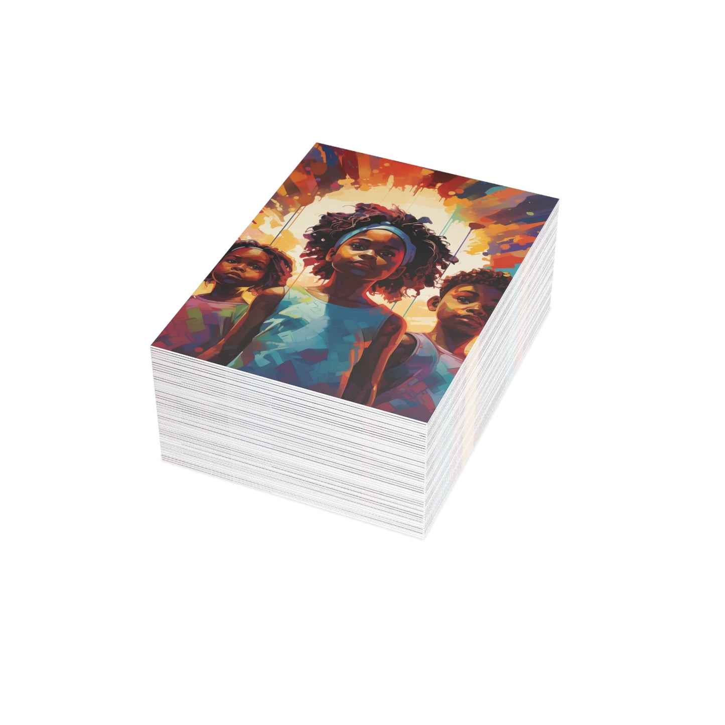 Black Lives Trilogy Children Colourful Postcards and Envelopes