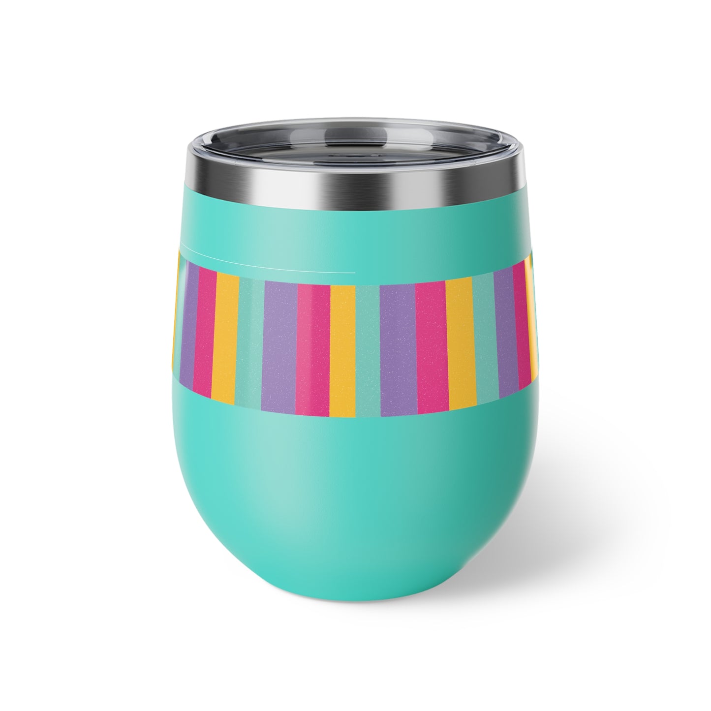 Bright Striped Copper with Green Heart Vacuum Insulated Cup, 12oz