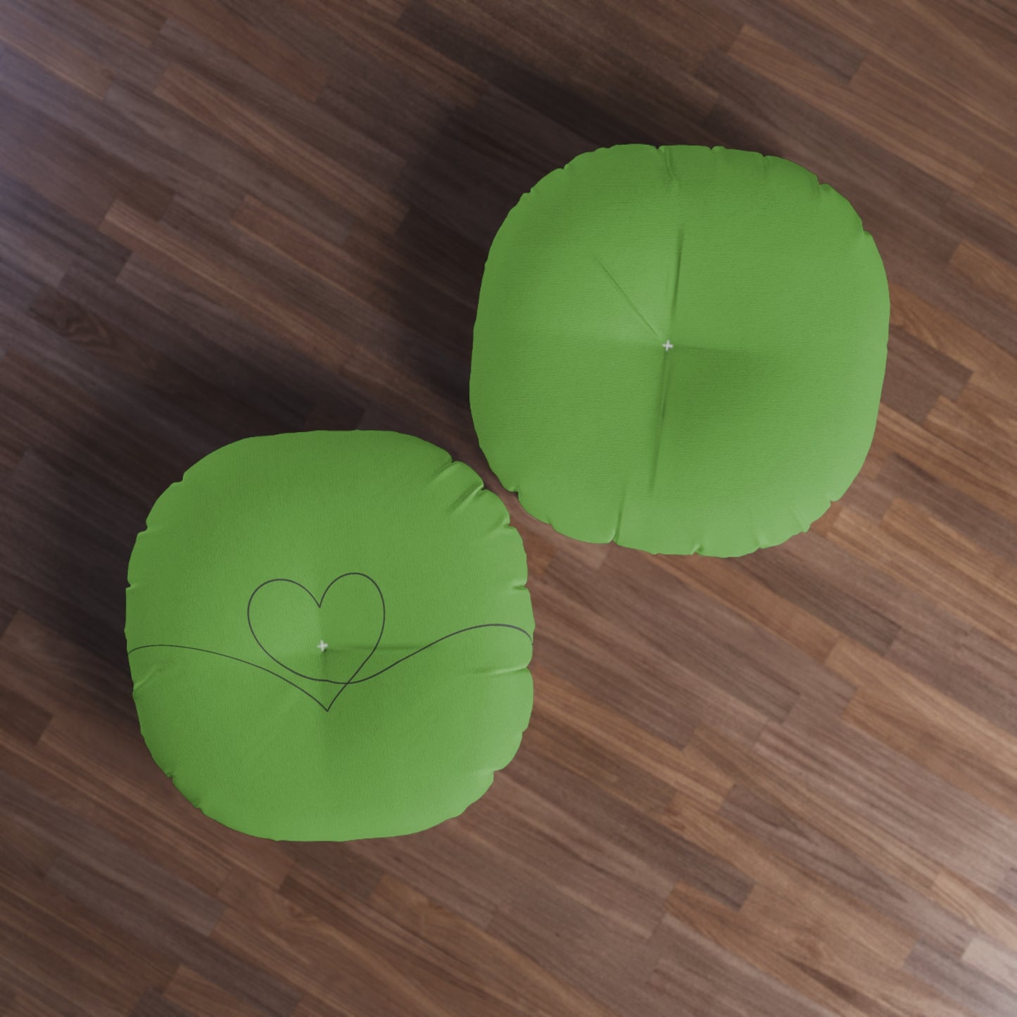 Peridot Heart Tufted Floor Pillow, Round