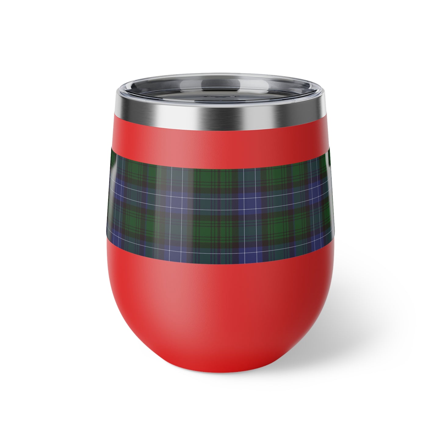 Blue Tartan Copper Vacuum Insulated Cup, 12oz