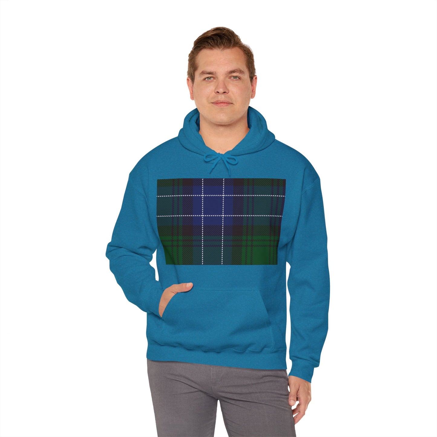 Blue Tartan Style Hoodie Unisex Heavy Blend™ Hooded Sweatshirt