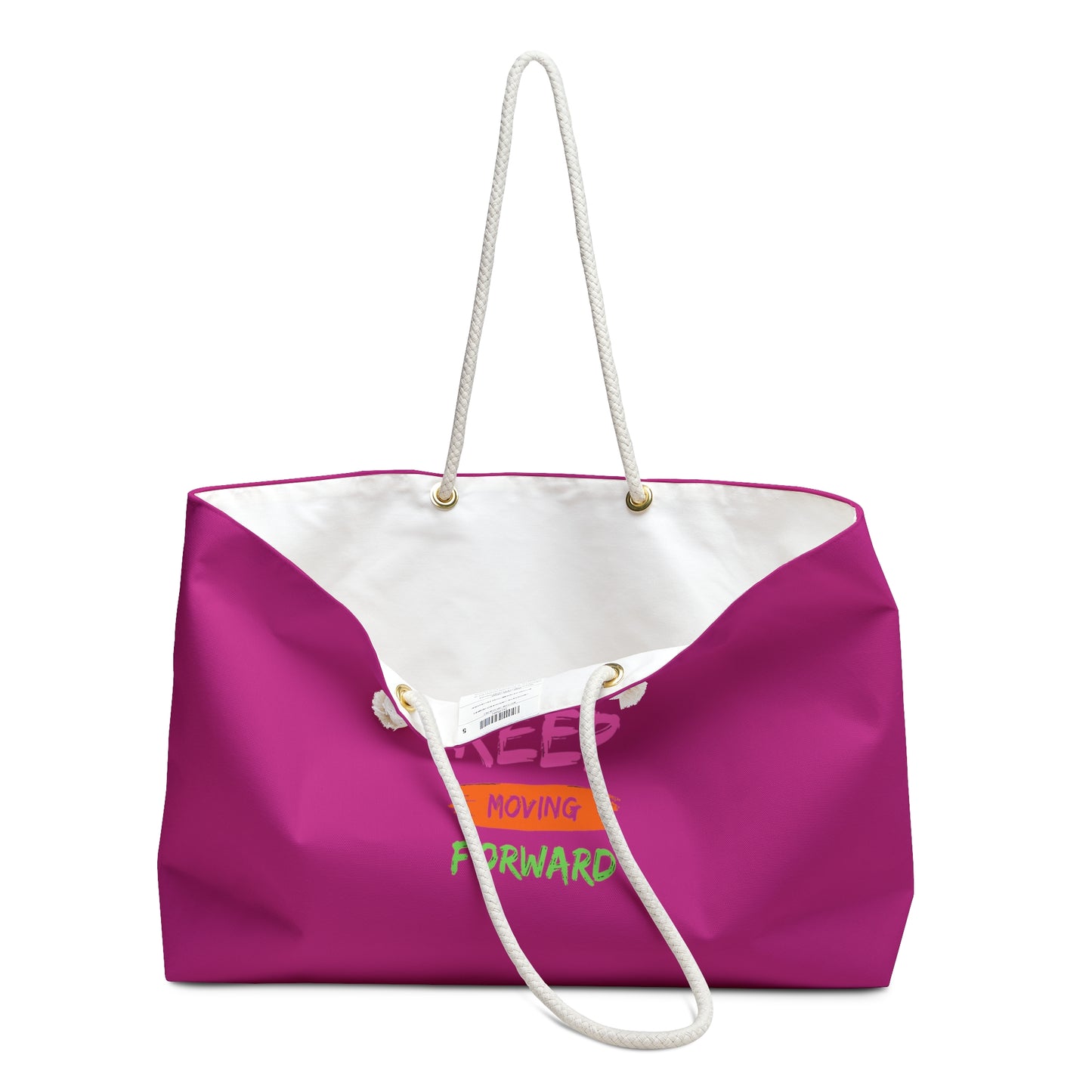 Fuschia Weekender Bag, Just Keep Moving Forward