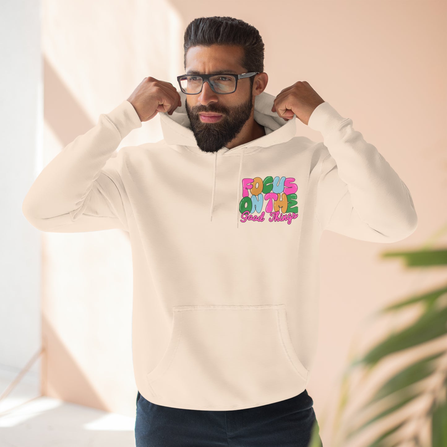 Focus On the Good Three-Panel Fleece Hoodie