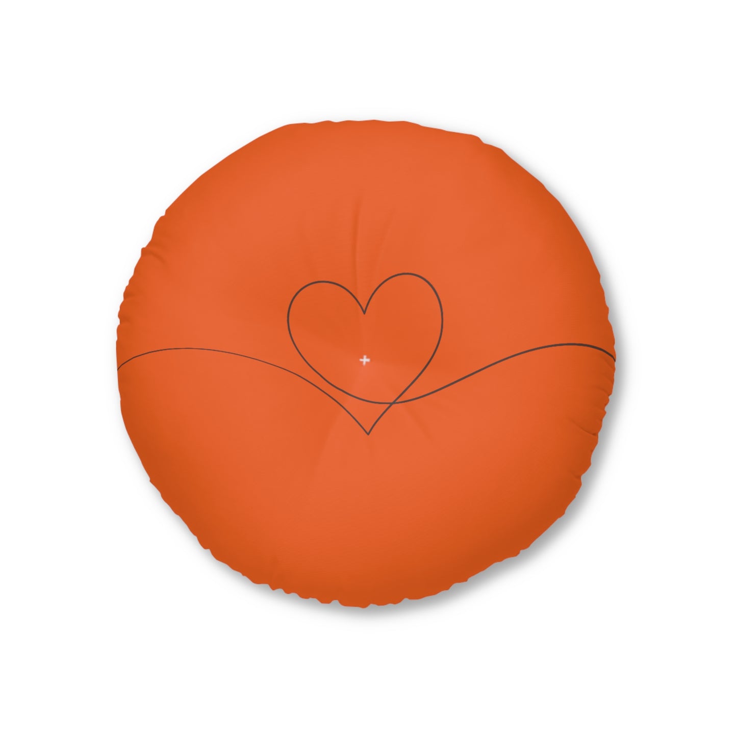 Carnelian Heart Tufted Floor Pillow, Round