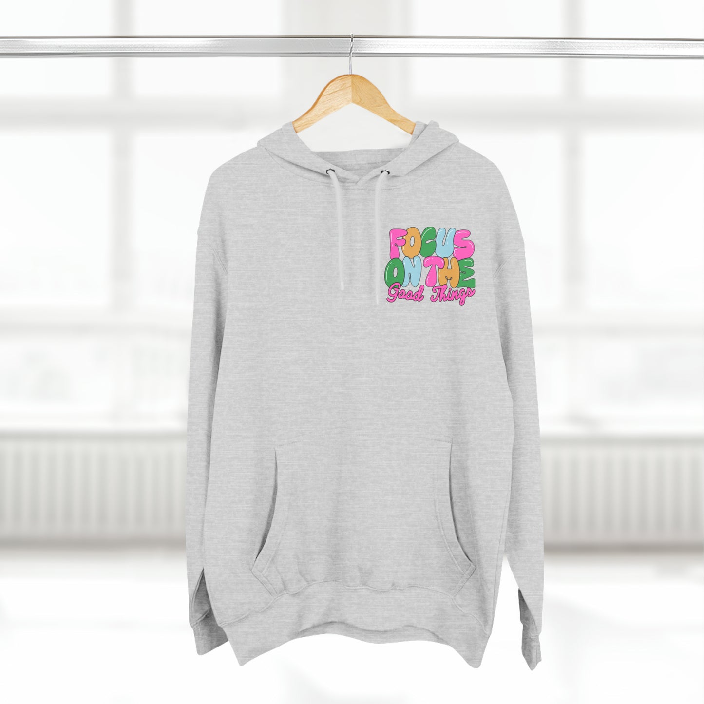 Focus On the Good Three-Panel Fleece Hoodie