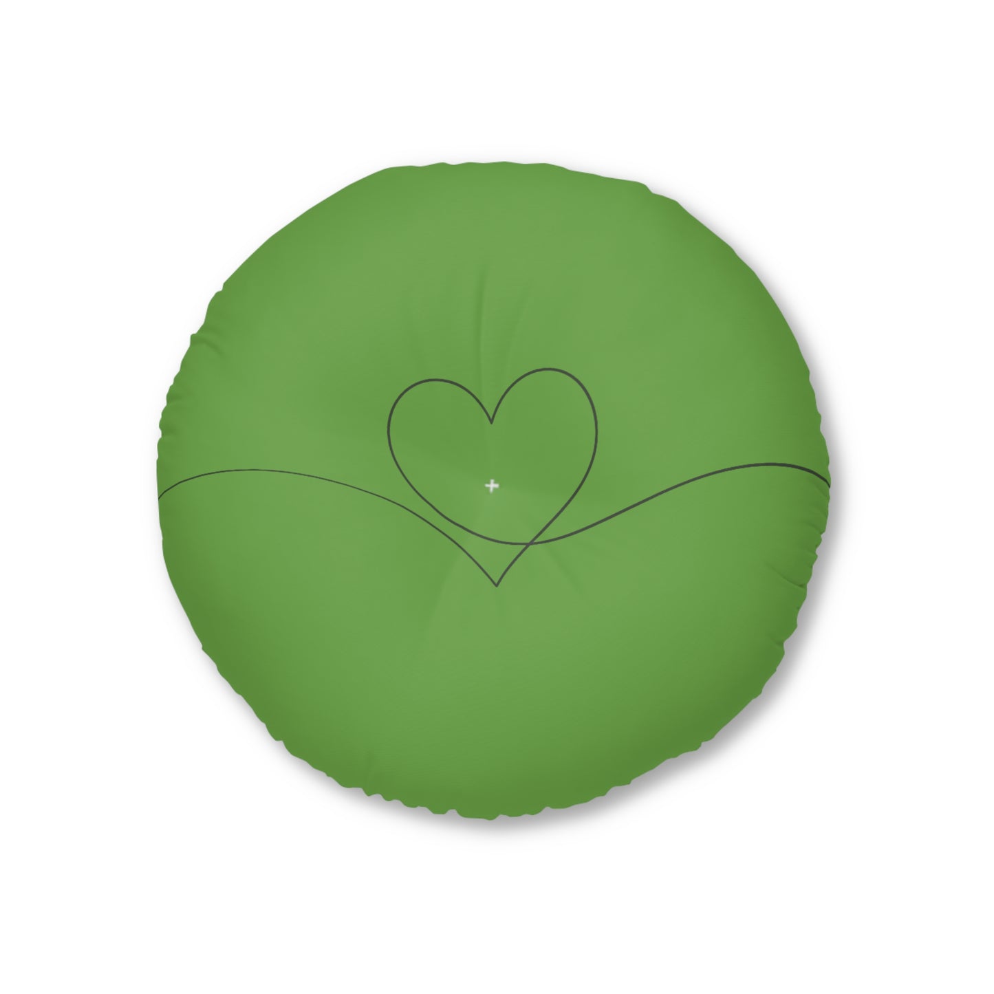 Peridot Heart Tufted Floor Pillow, Round