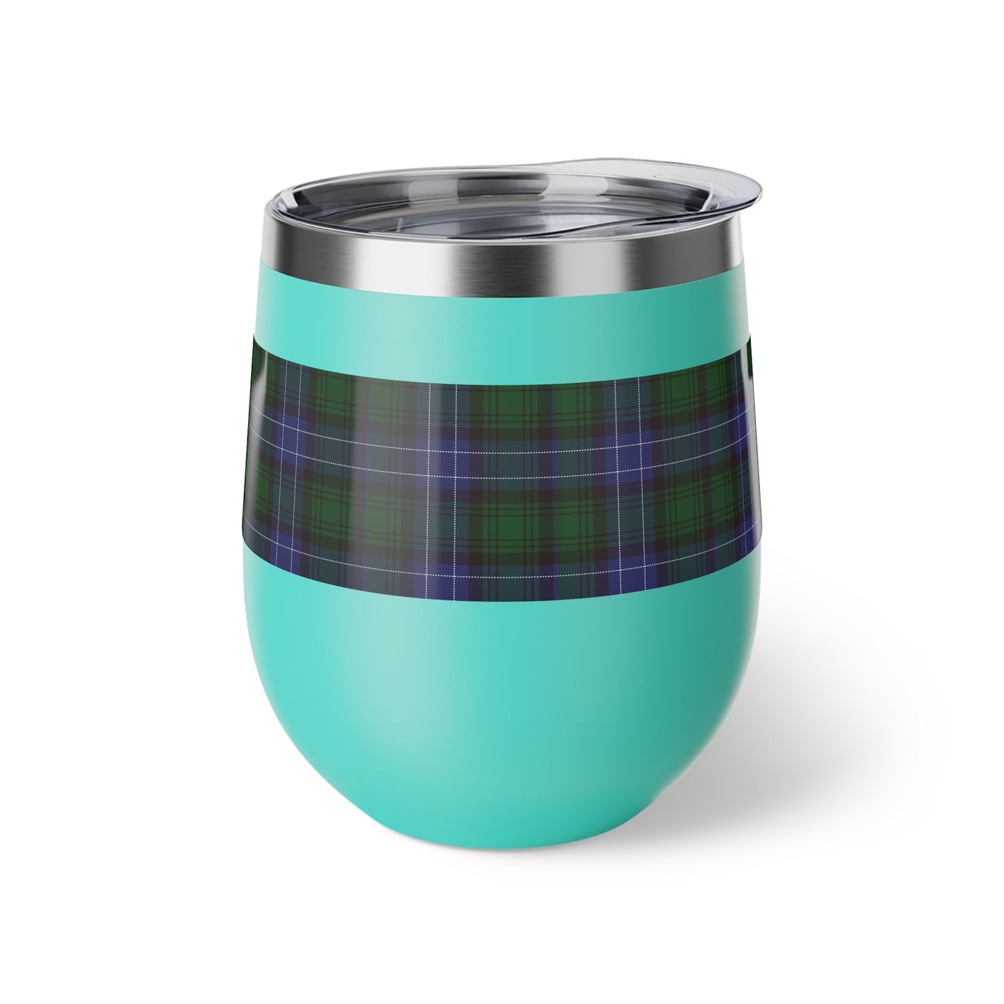 Blue Tartan Copper Vacuum Insulated Cup, 12oz