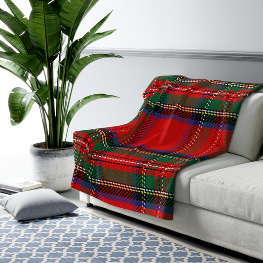 Red Tartan Sherpa Fleece Blanket