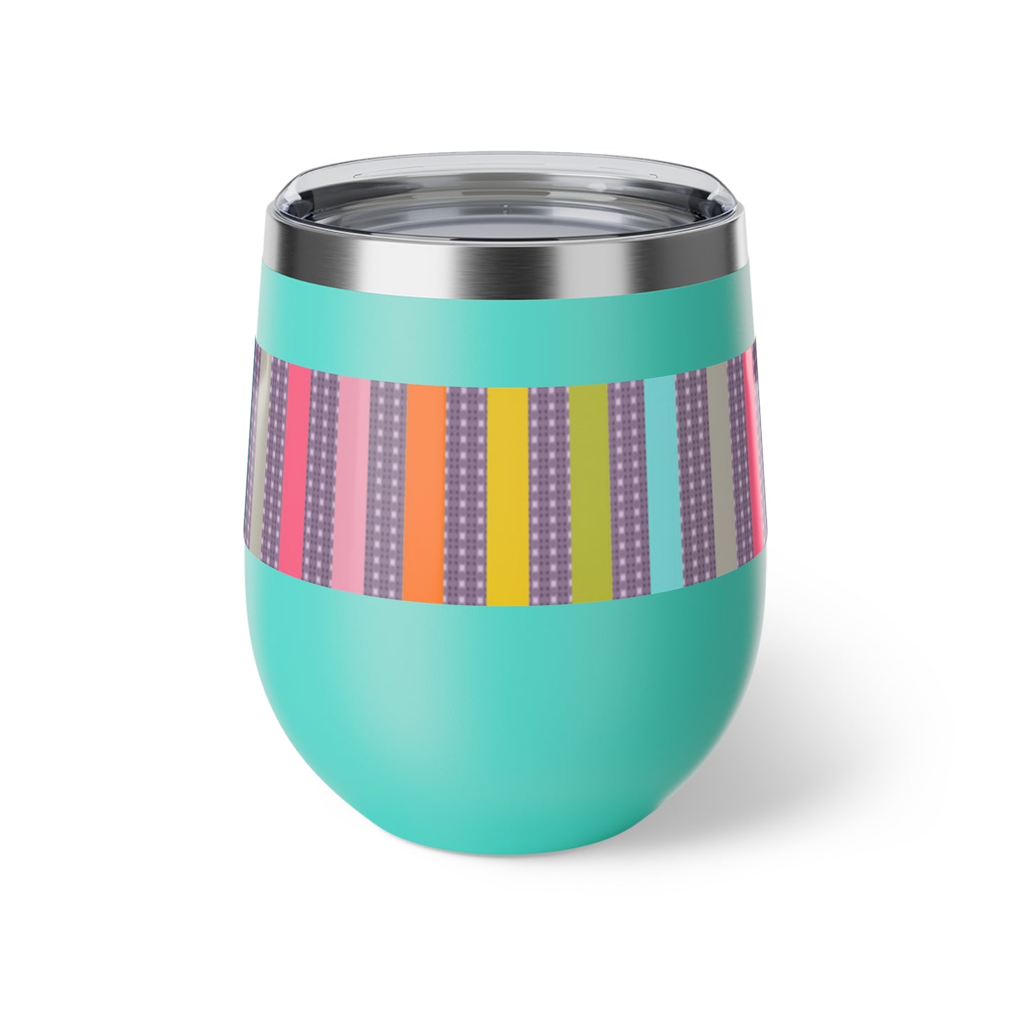 Coloured Candy Stripe Copper Vacuum Insulated Cup Vacuum Insulated Cup, 12oz