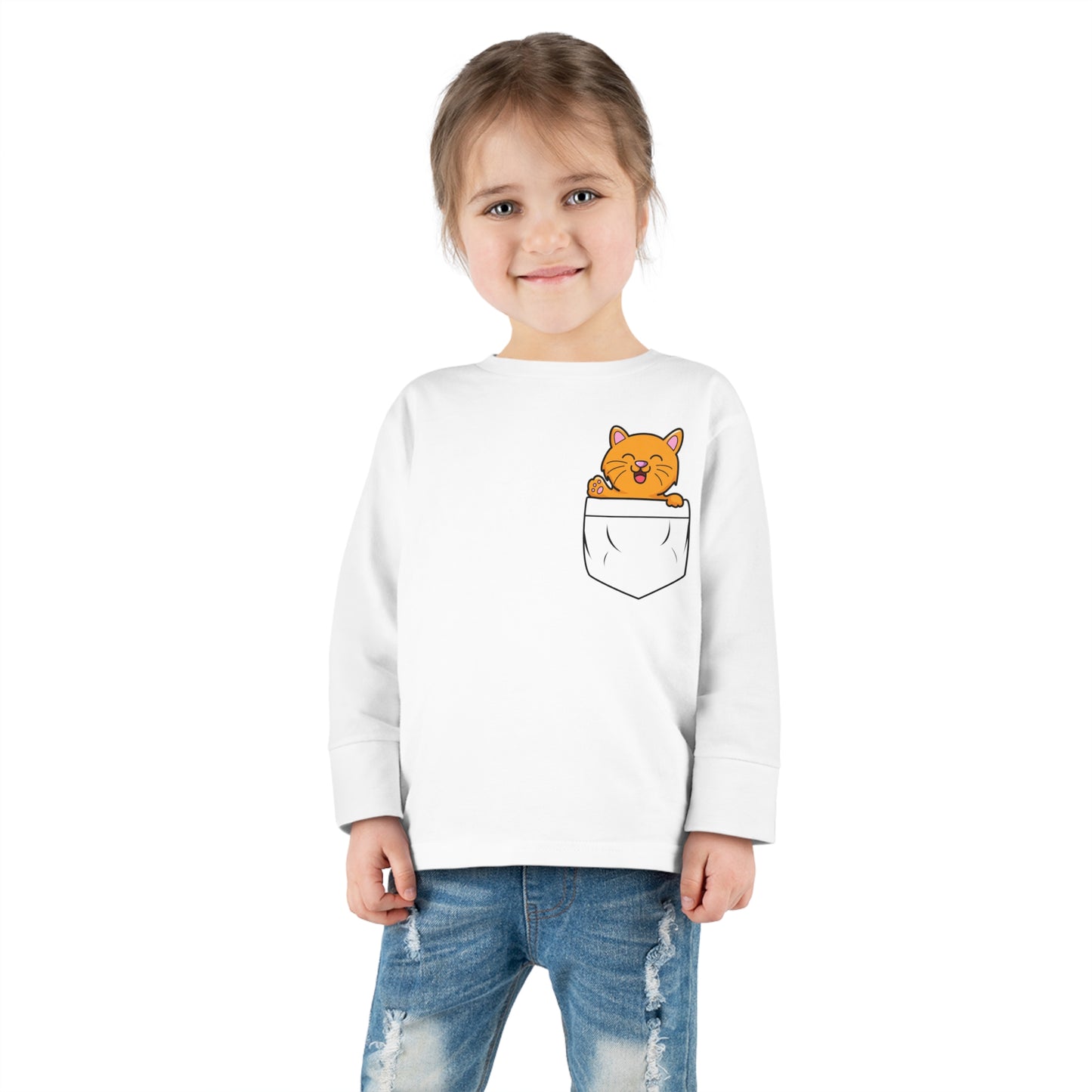 Kitty Cat Toddler Long Sleeve  Cuddly Bear T-shirt