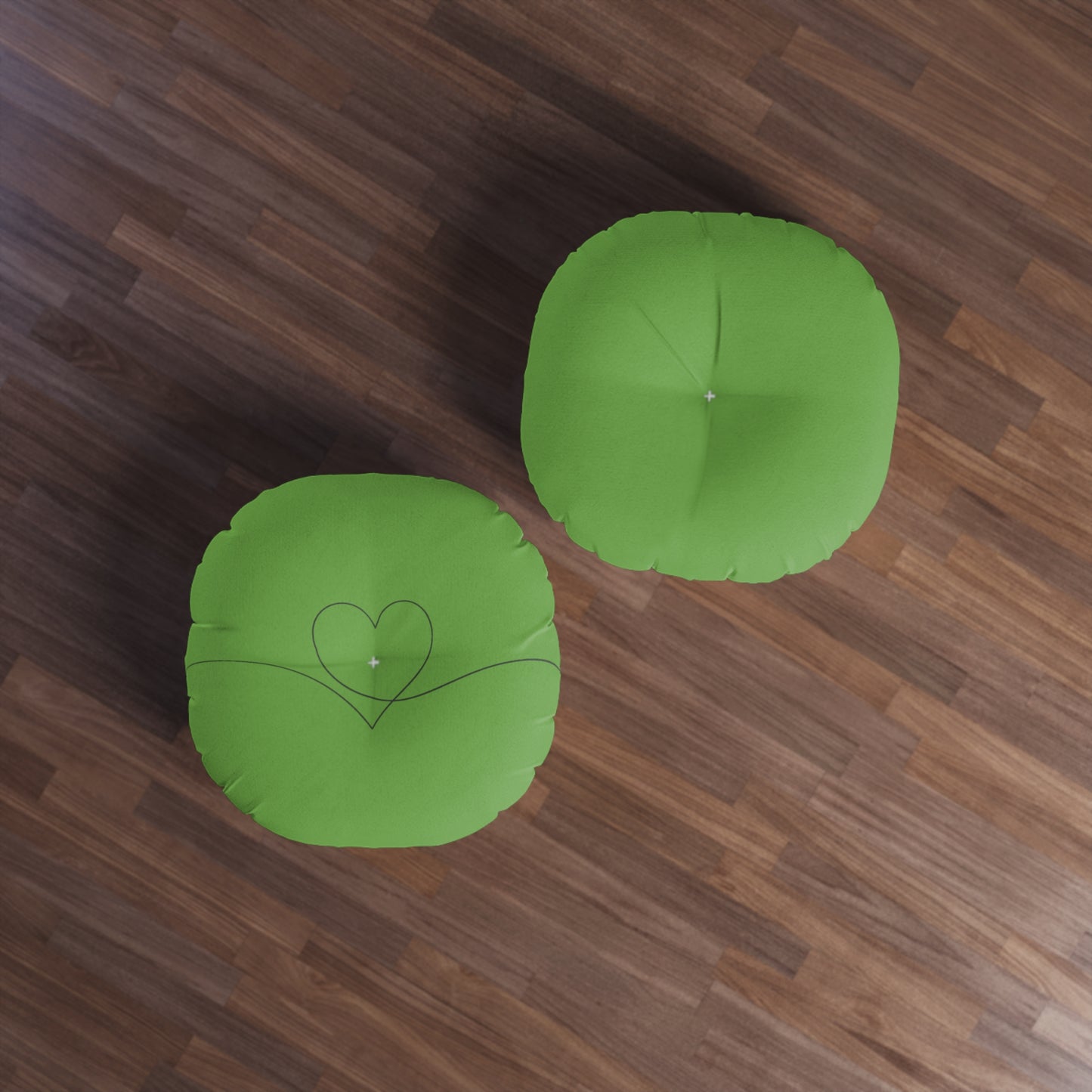 Peridot Heart Tufted Floor Pillow, Round