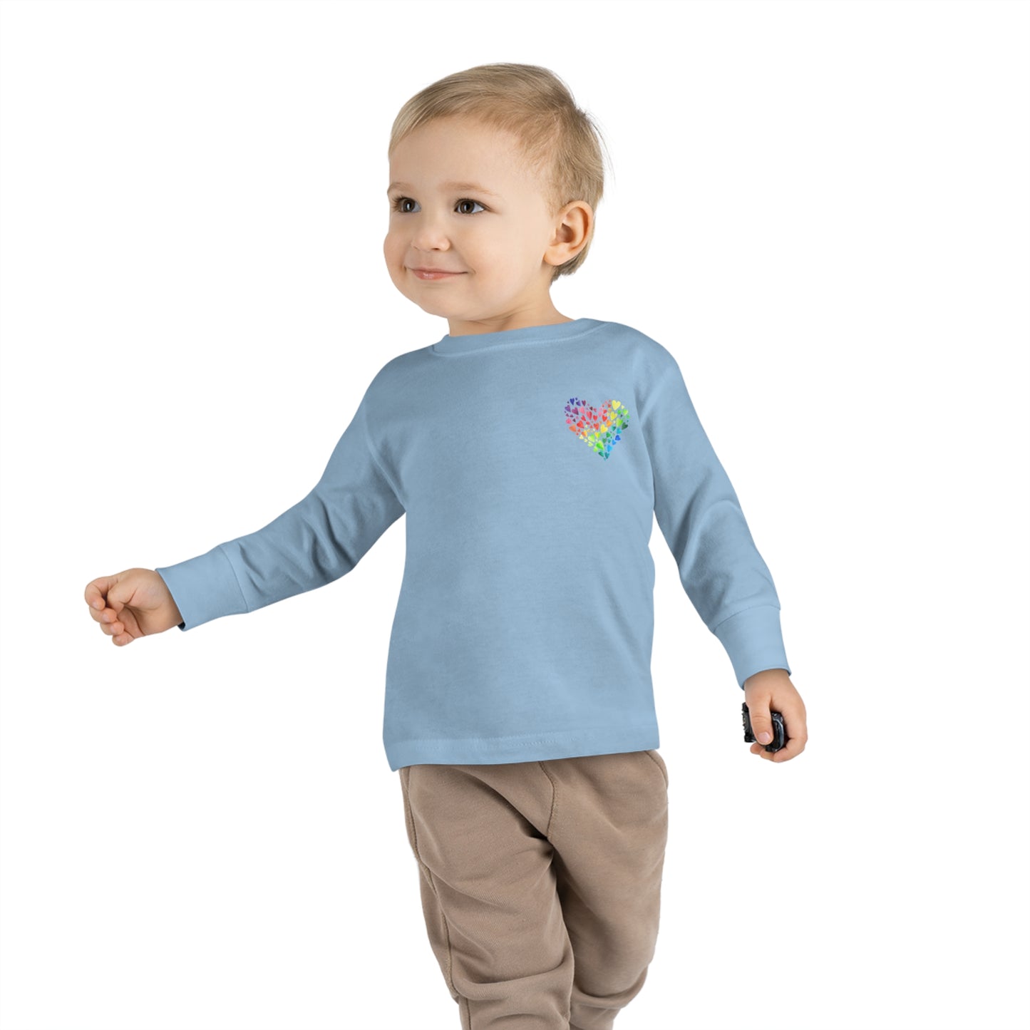 Rainbow Heart Toddler Long Sleeve-shirt