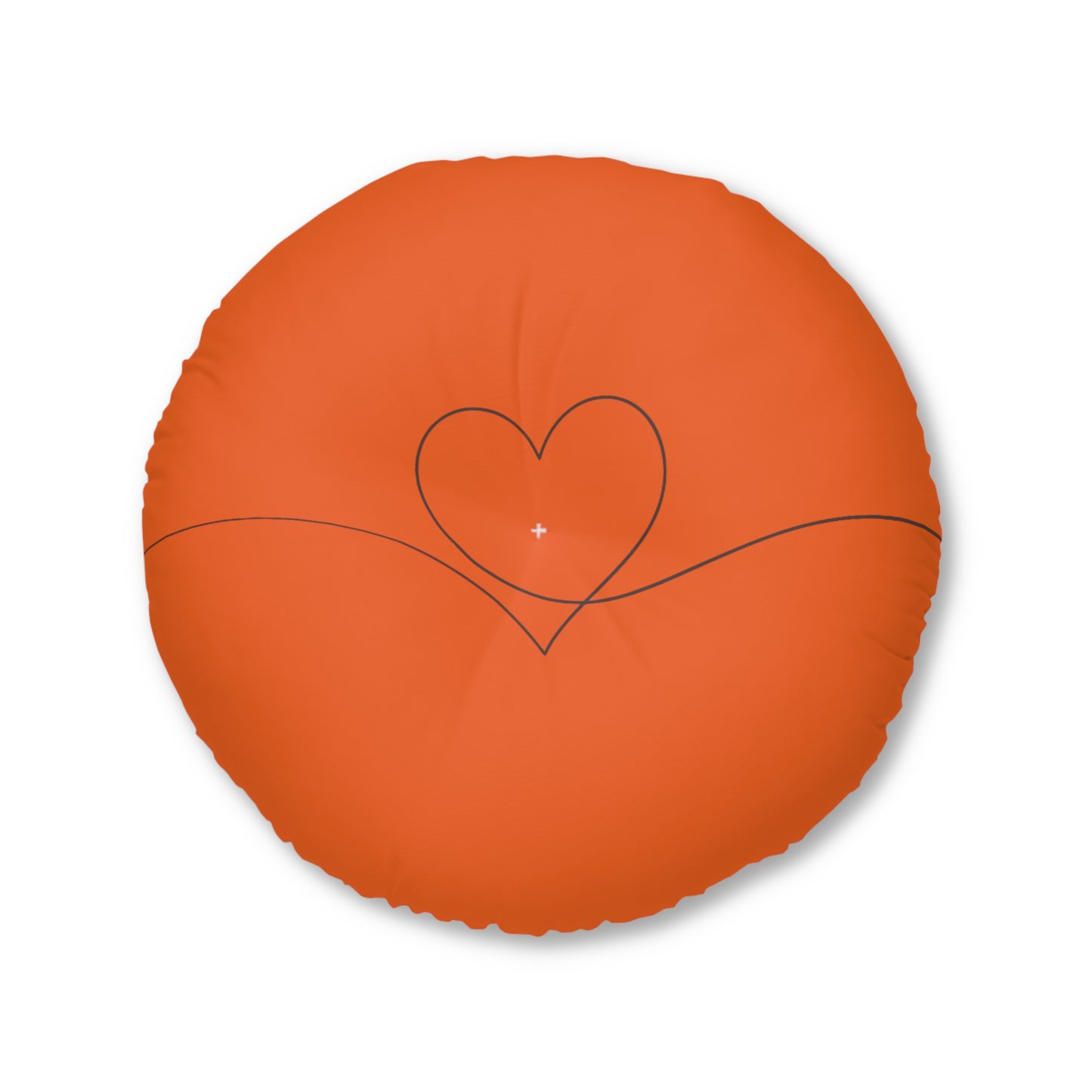 Carnelian Heart Tufted Floor Pillow, Round