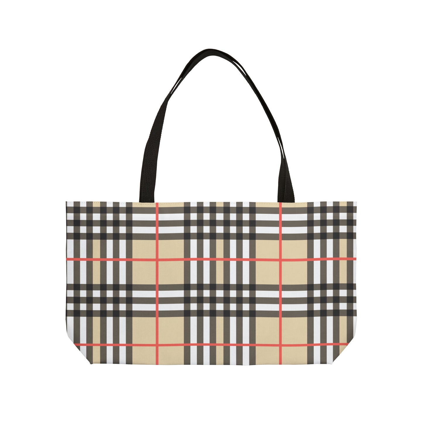 Tote Brown and White Check  Weekender Bag