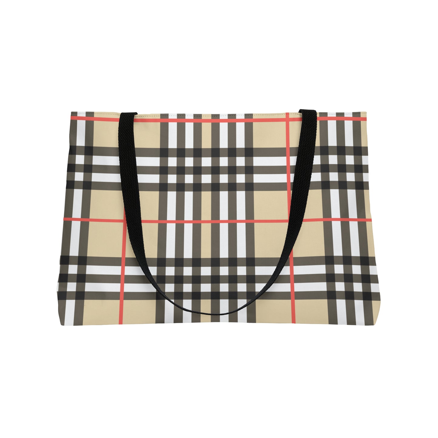 Tote Brown and White Check  Weekender Bag