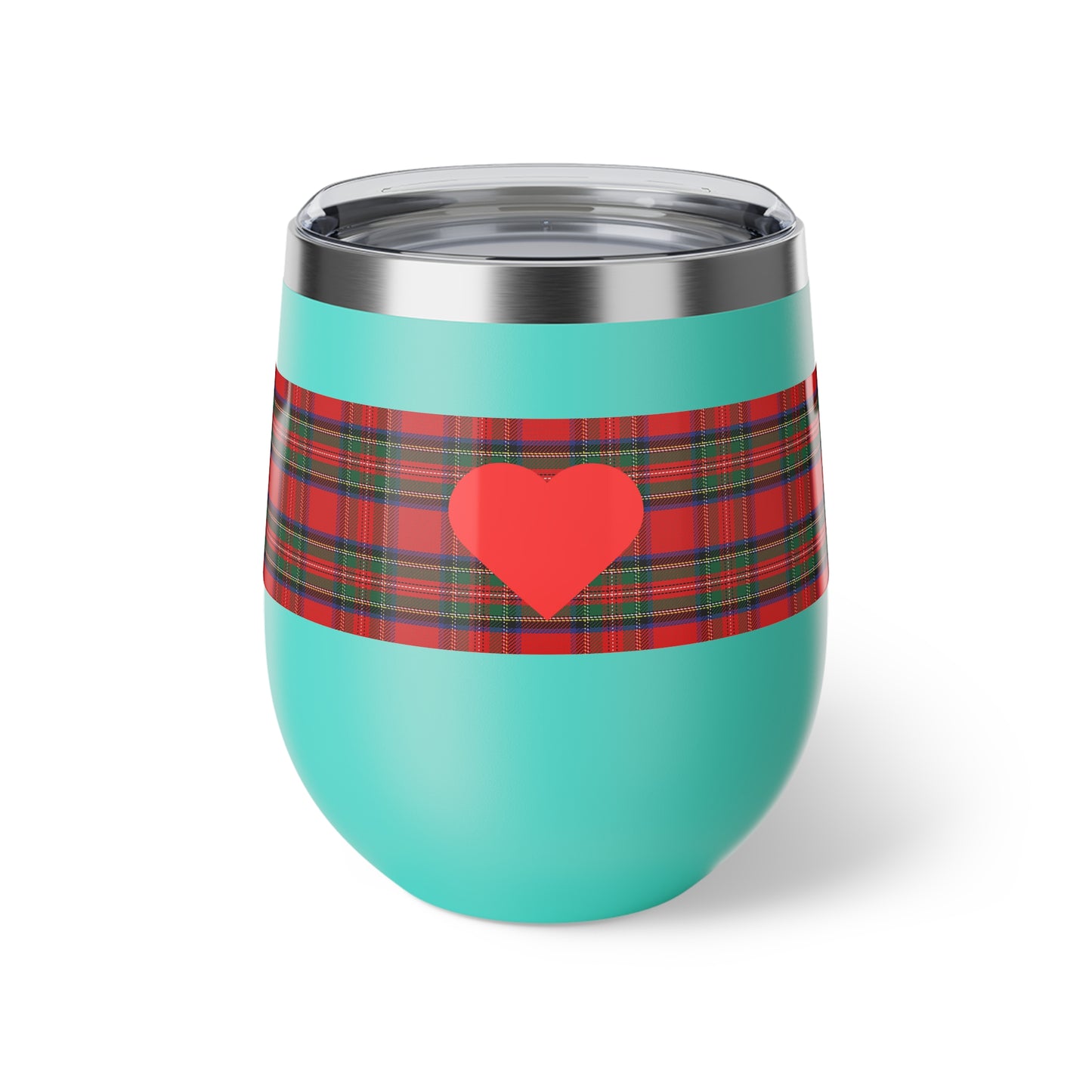 Red Heart Tartan Vacuum Insulated Cup, 12oz