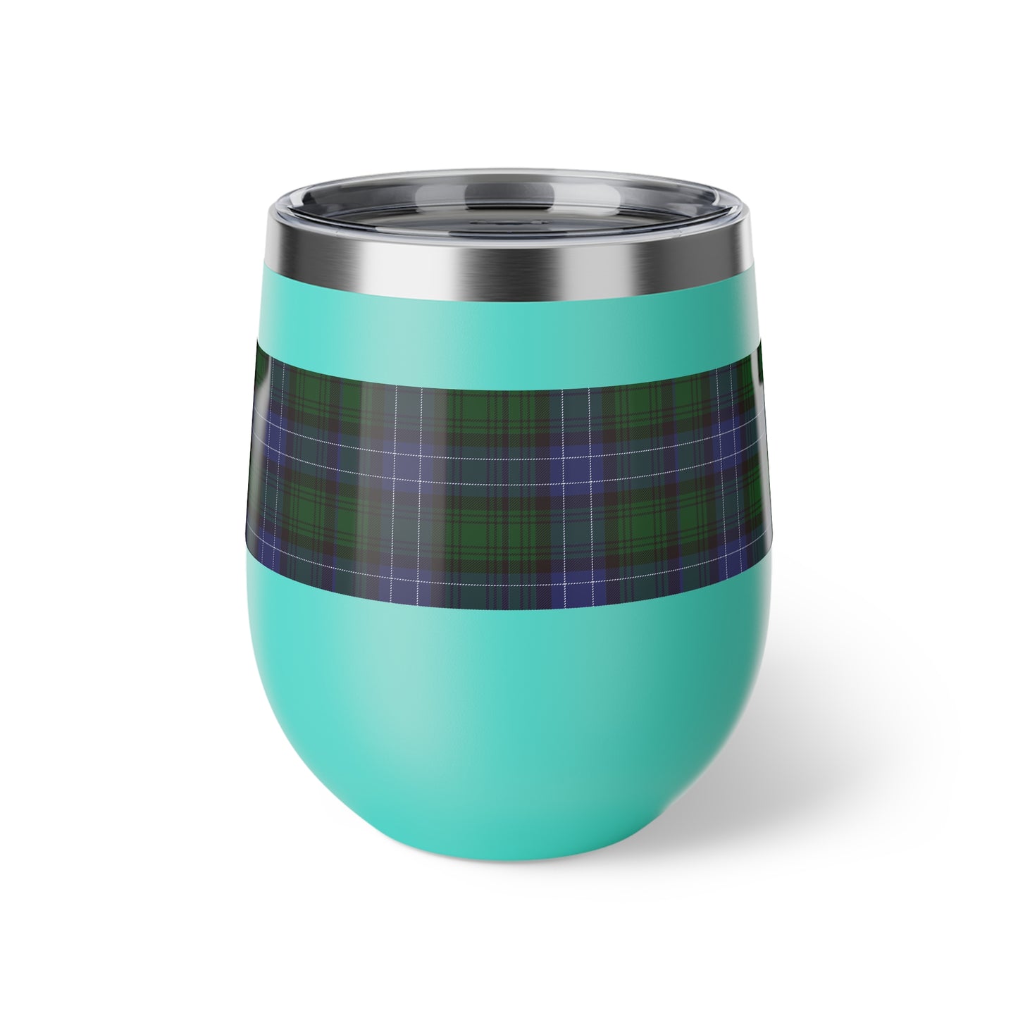 Blue Tartan Copper Vacuum Insulated Cup, 12oz