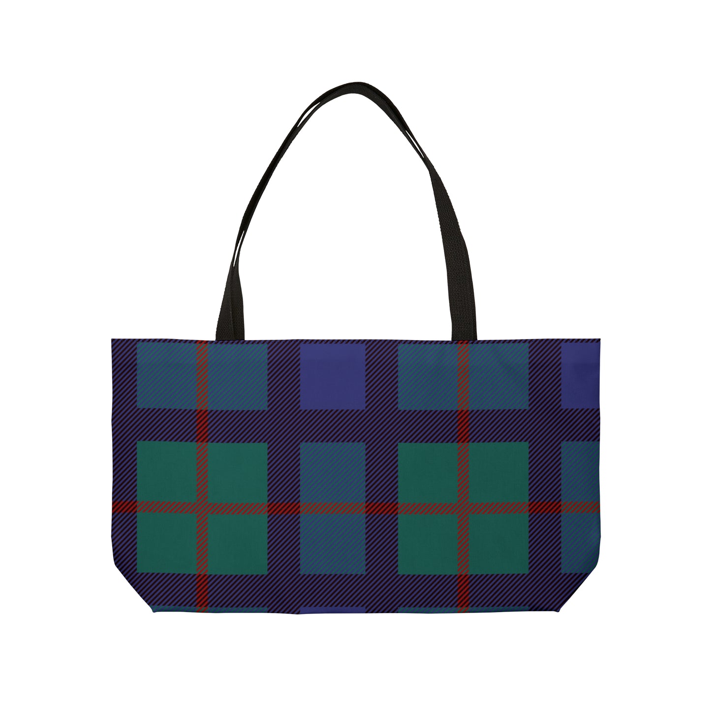 blue  tartan tote bag