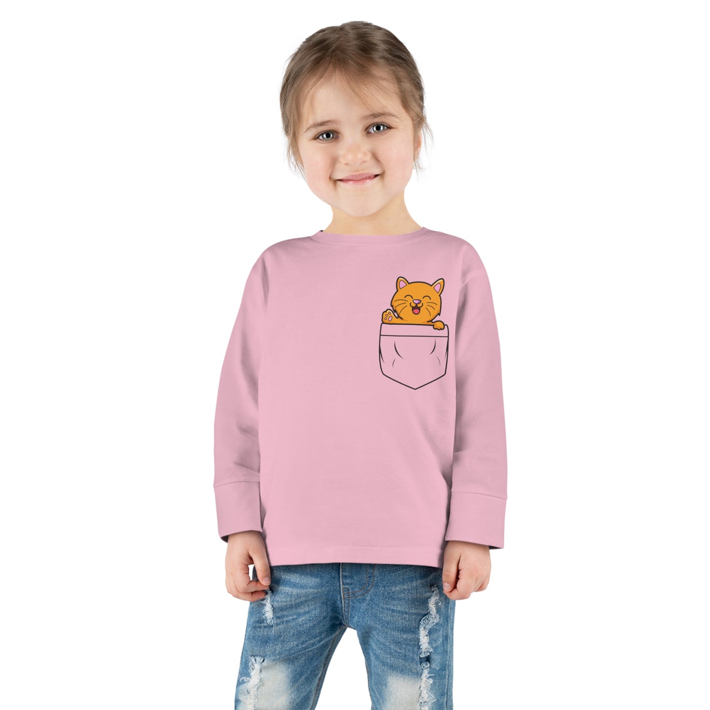 Kitty Cat Toddler Long Sleeve  Cuddly Bear T-shirt