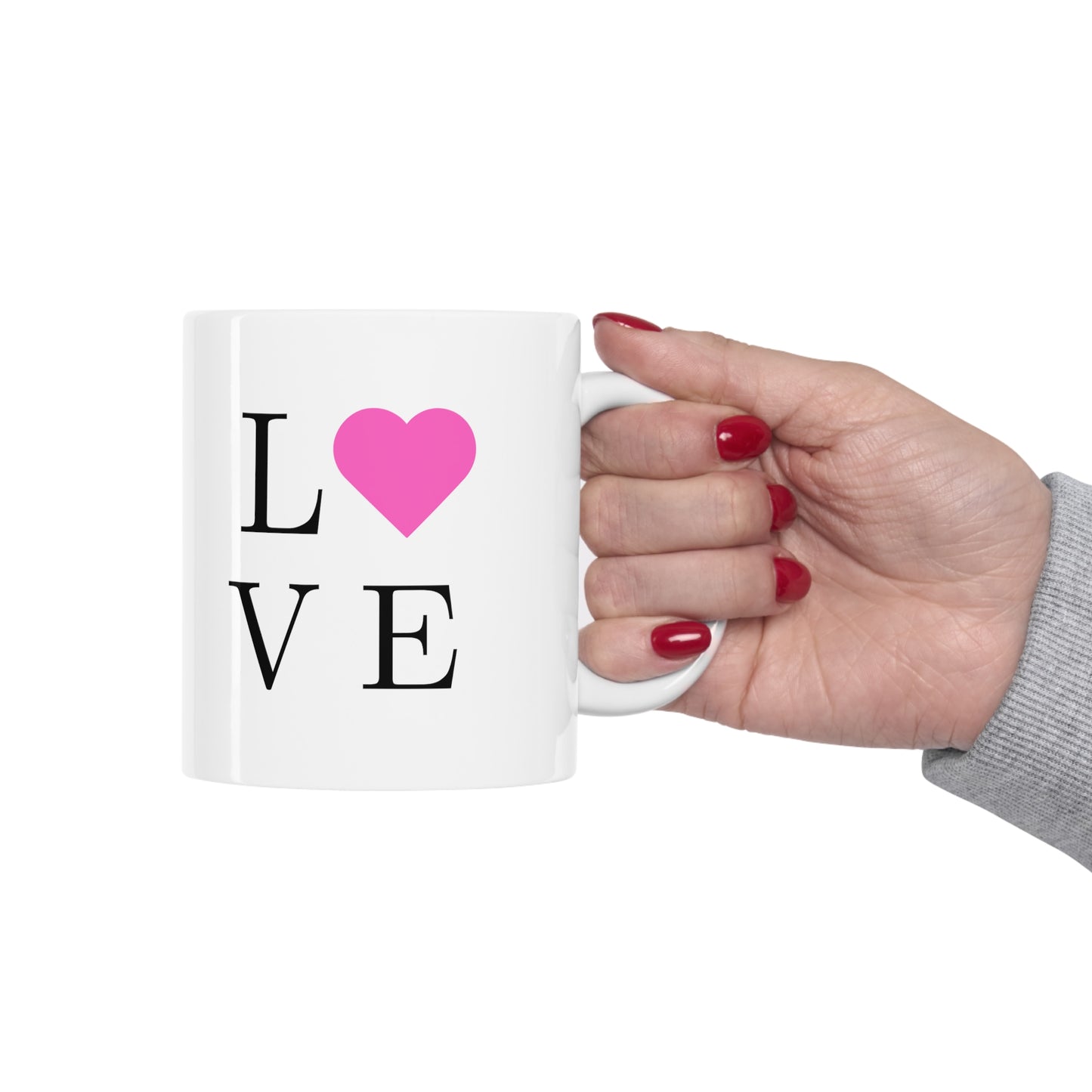 LOVE MUG WITH PINK HEART